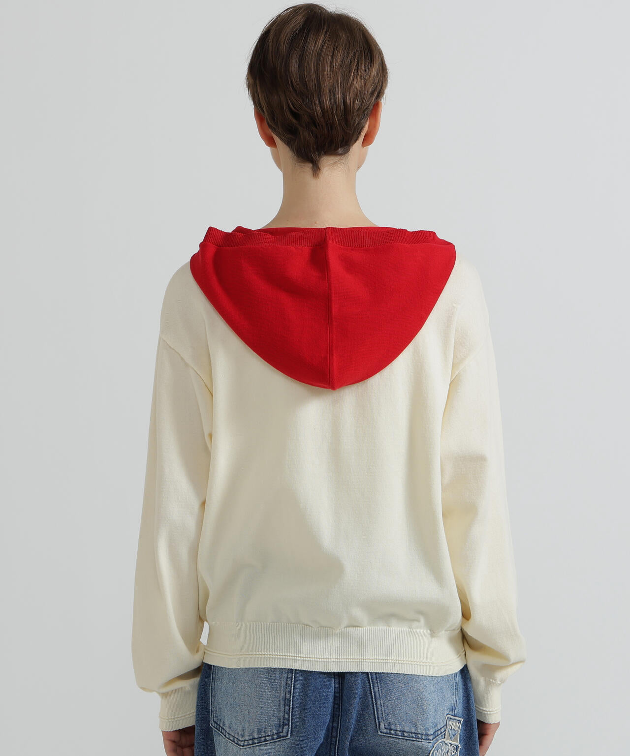 《WOMAN》SWEAT LOOK KNIT HOODIE