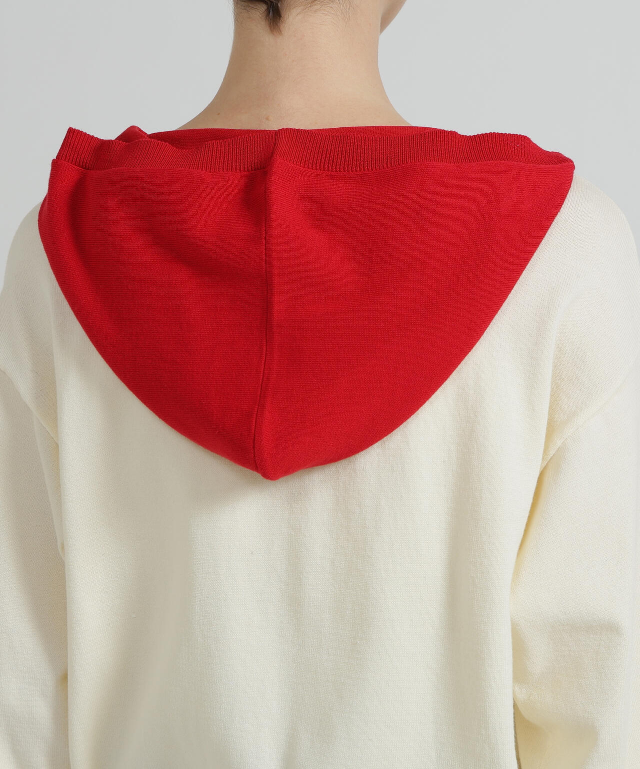 《WOMAN》SWEAT LOOK KNIT HOODIE