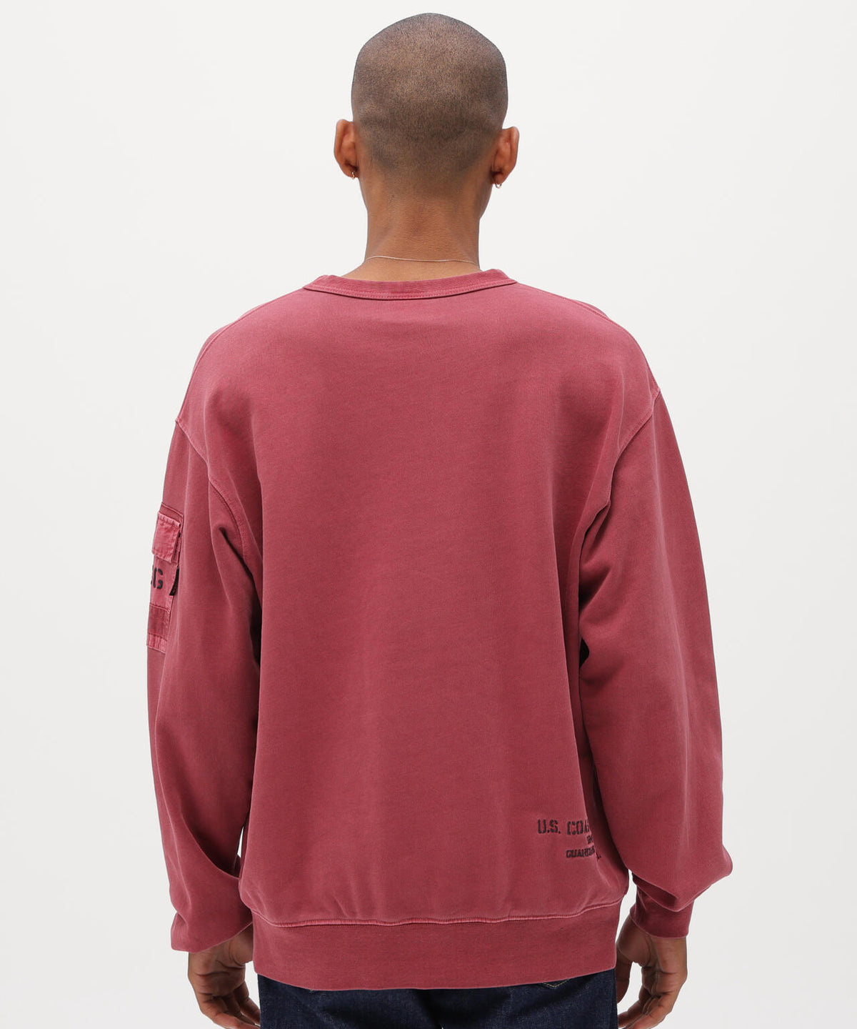 FADED MIL.POCKET CREWNECK SWEAT