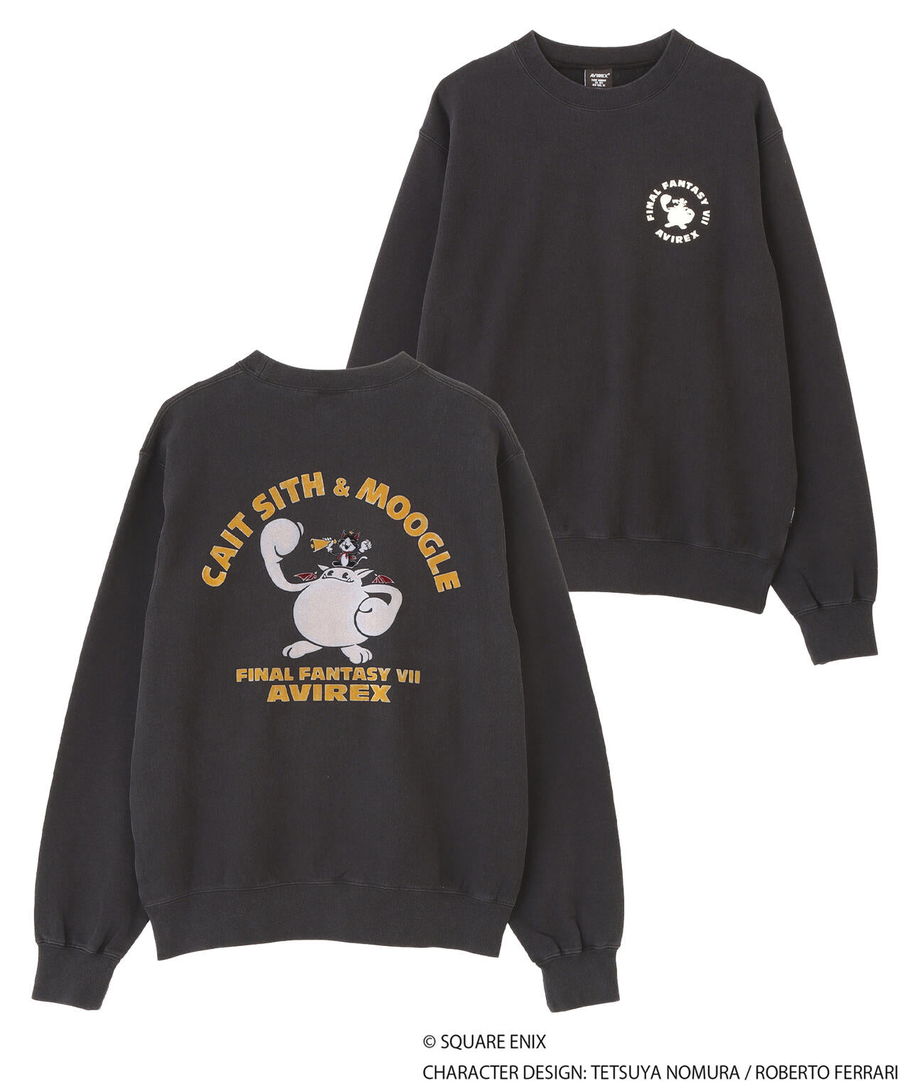 《AVIREX × FINAL FANTASY VII REMAKE》CREW NECK SWEAT ”CaitSith & MOOGLE”