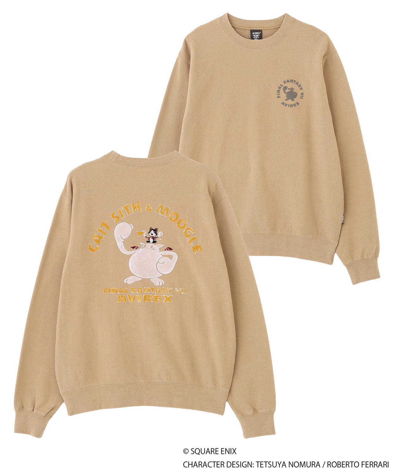 《AVIREX × FINAL FANTASY VII REMAKE》CREW NECK SWEAT ”CaitSith & MOOGLE”
