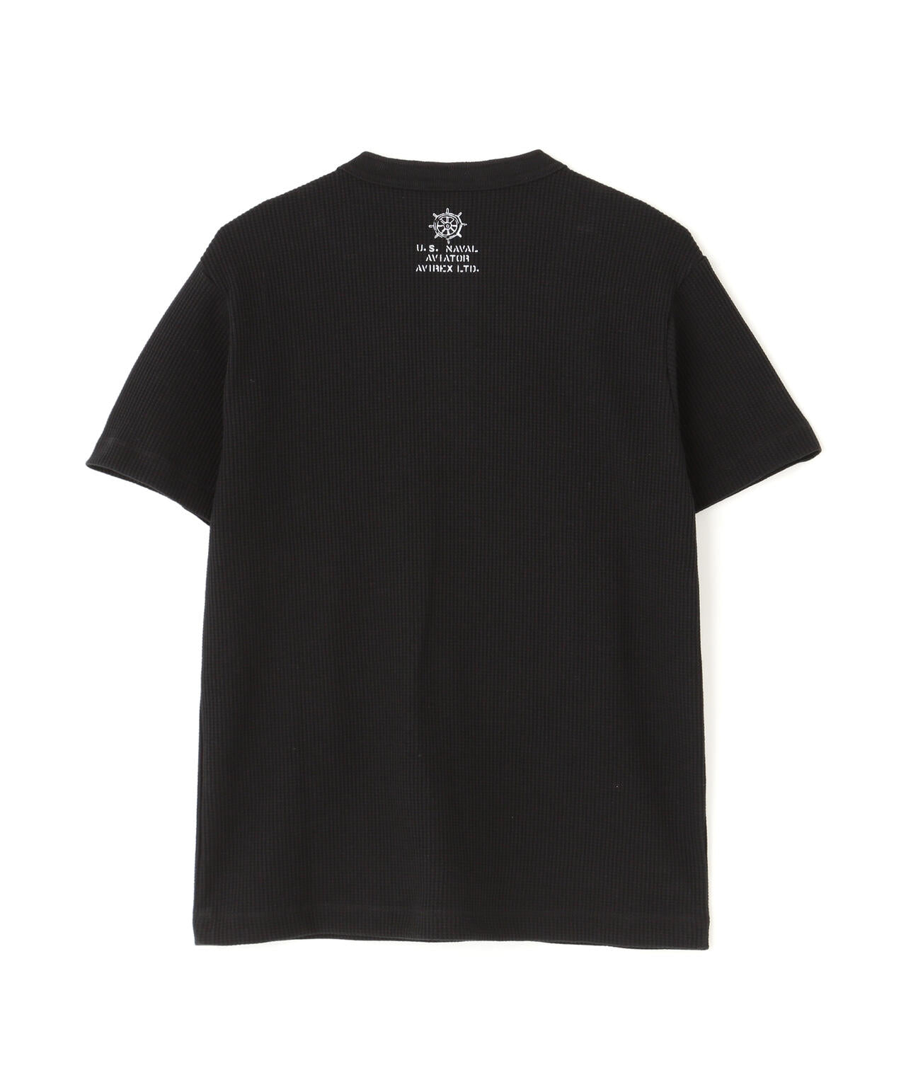 MINI WAFFLE HENLEY NECK T-SHIRT ”STENCIL”