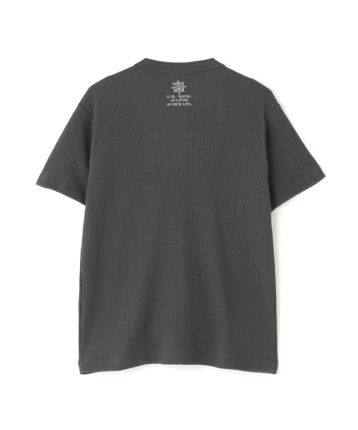 MINI WAFFLE HENLEY NECK T-SHIRT ”STENCIL”