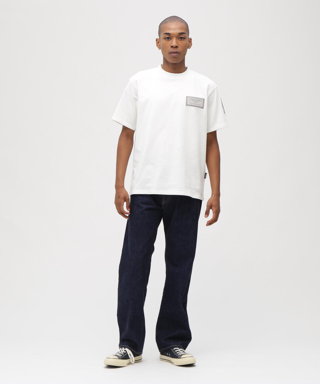 《直営店限定》S/S TOPGUN LEATHER PATCHED T-SHIRT