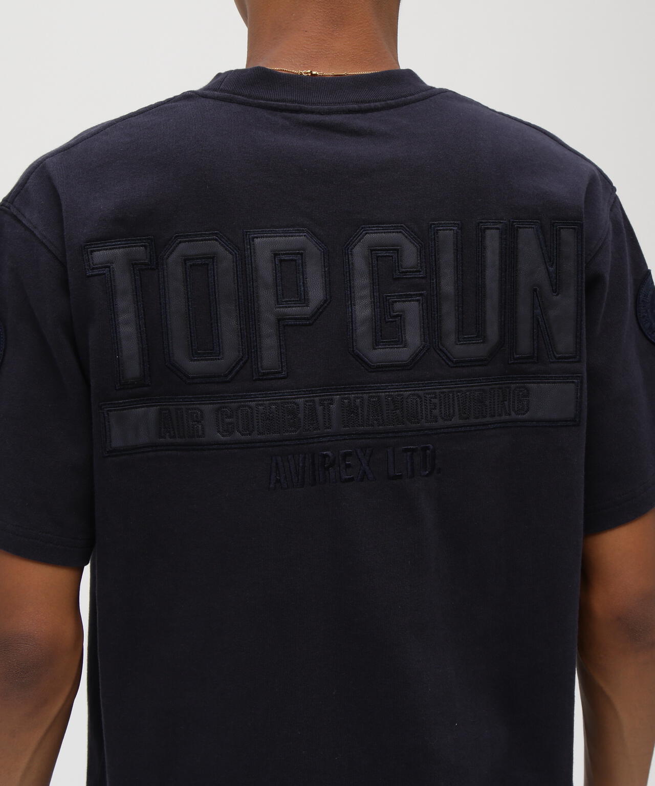 《直営店限定》S/S TOPGUN LEATHER PATCHED T-SHIRT