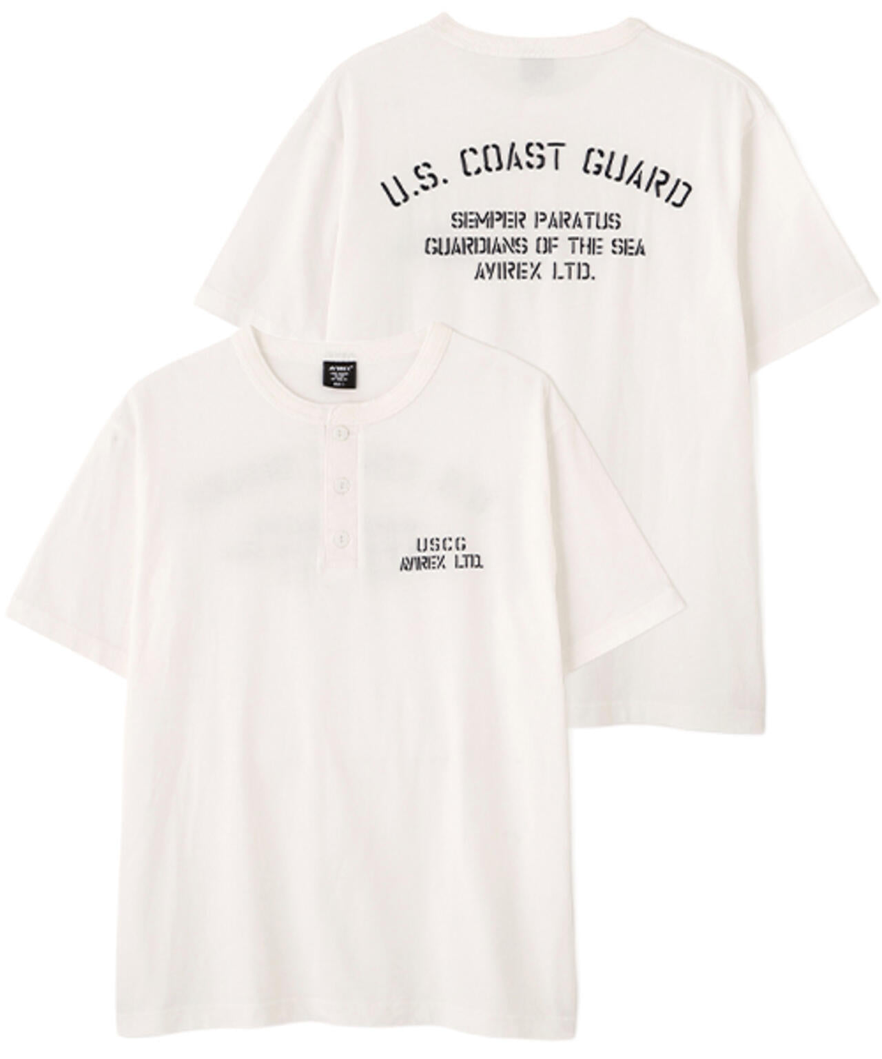 FADED MIL. HENLEY NECK T-SHIRT