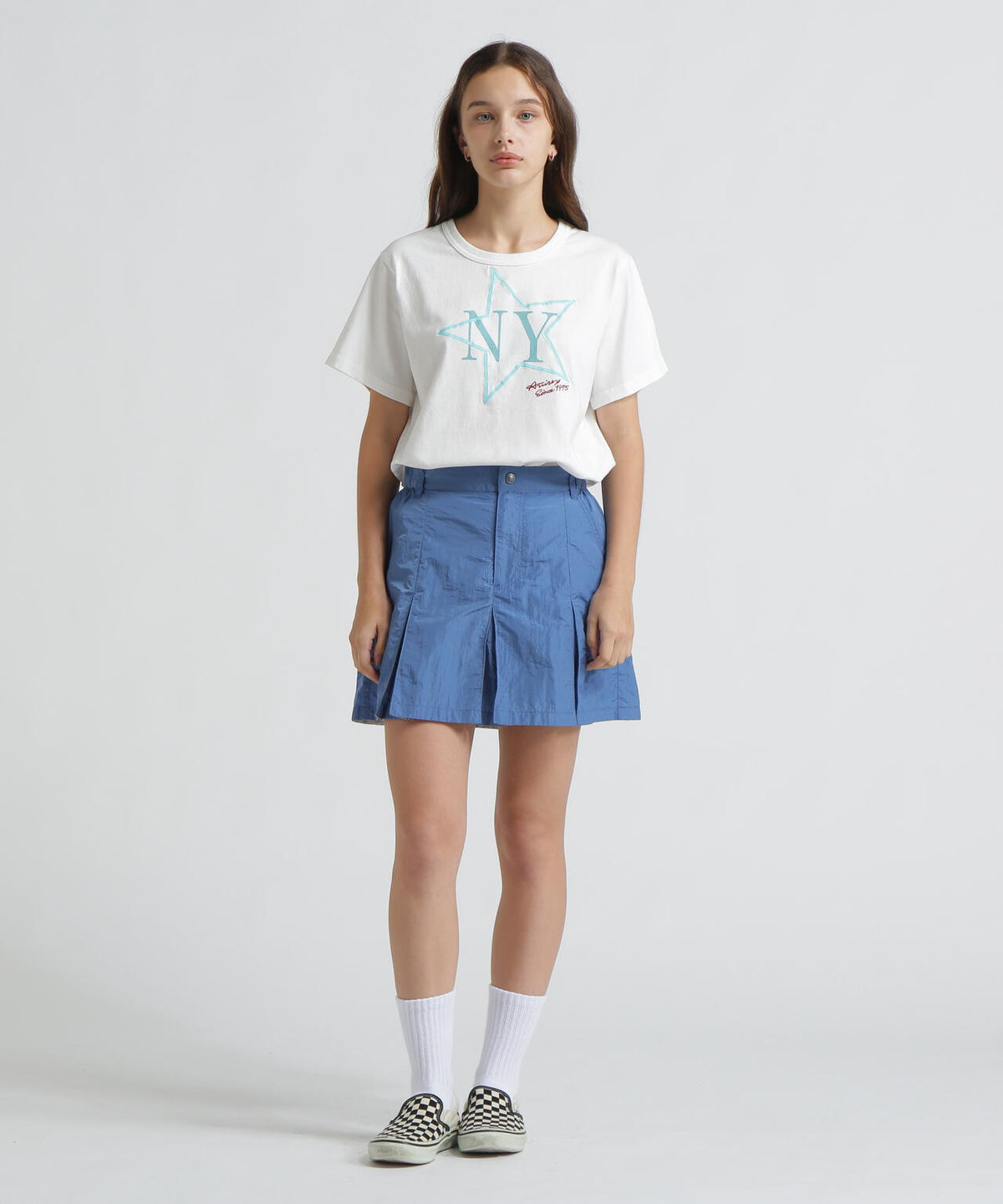 《WOMAN/直営店限定》FADE WASH T‐SHIRT WITH STAR EMBROIDERY