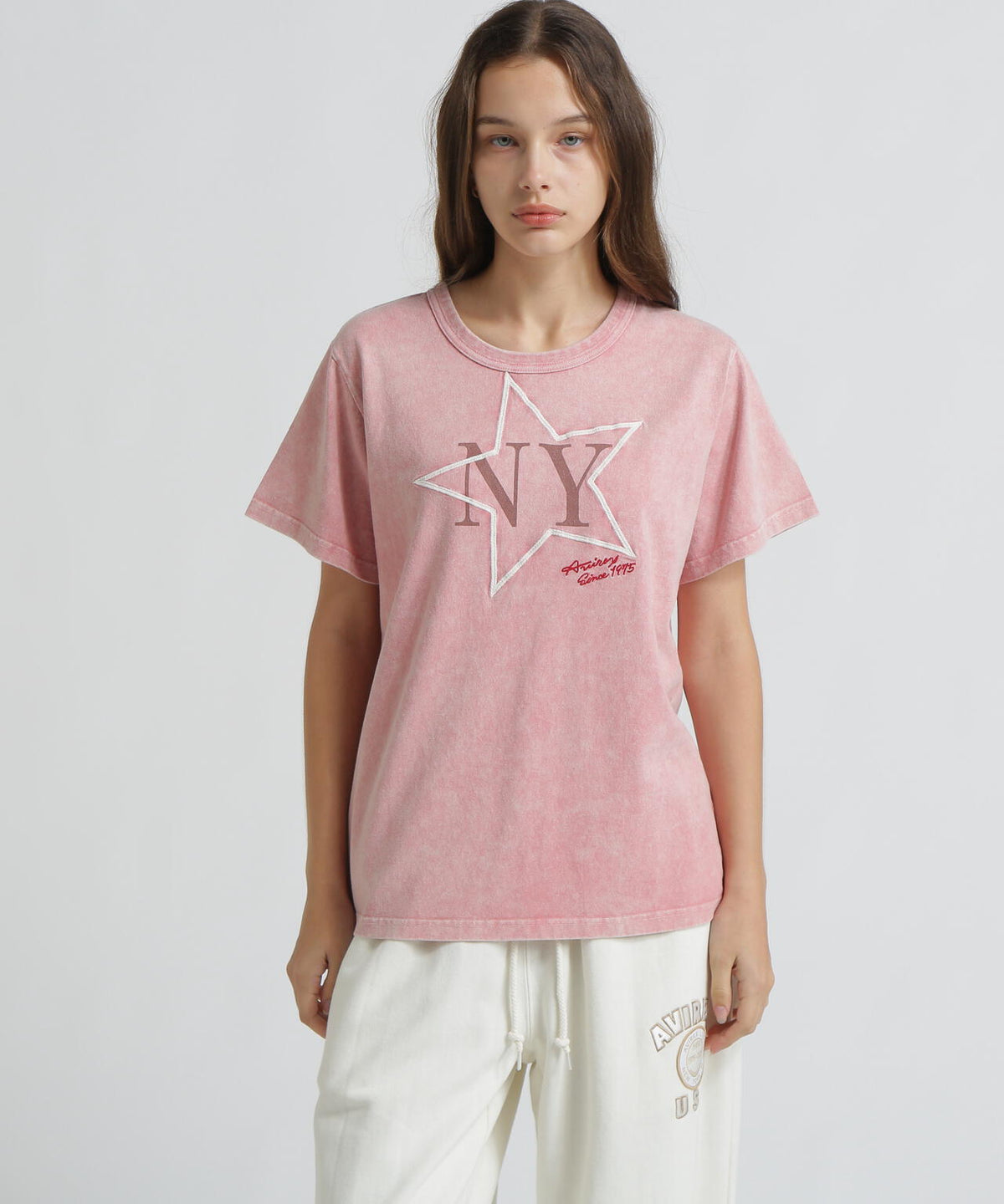 《WOMAN/直営店限定》FADE WASH T‐SHIRT WITH STAR EMBROIDERY