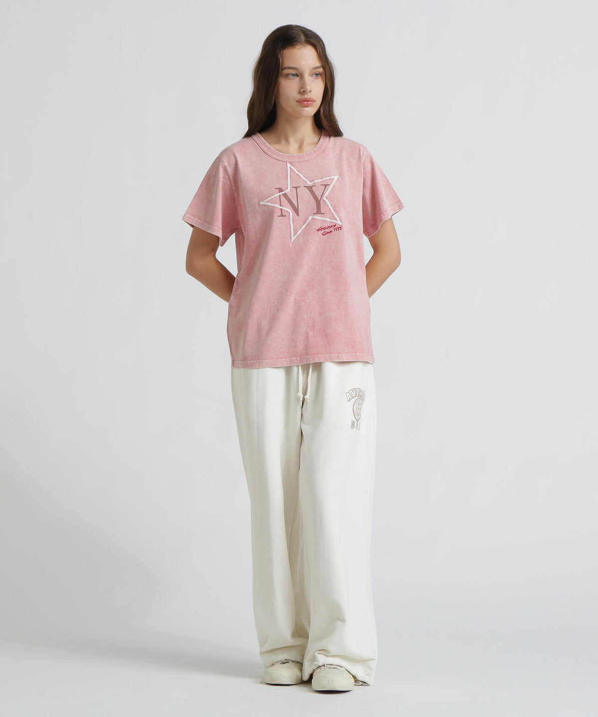 《WOMAN/直営店限定》FADE WASH T‐SHIRT WITH STAR EMBROIDERY