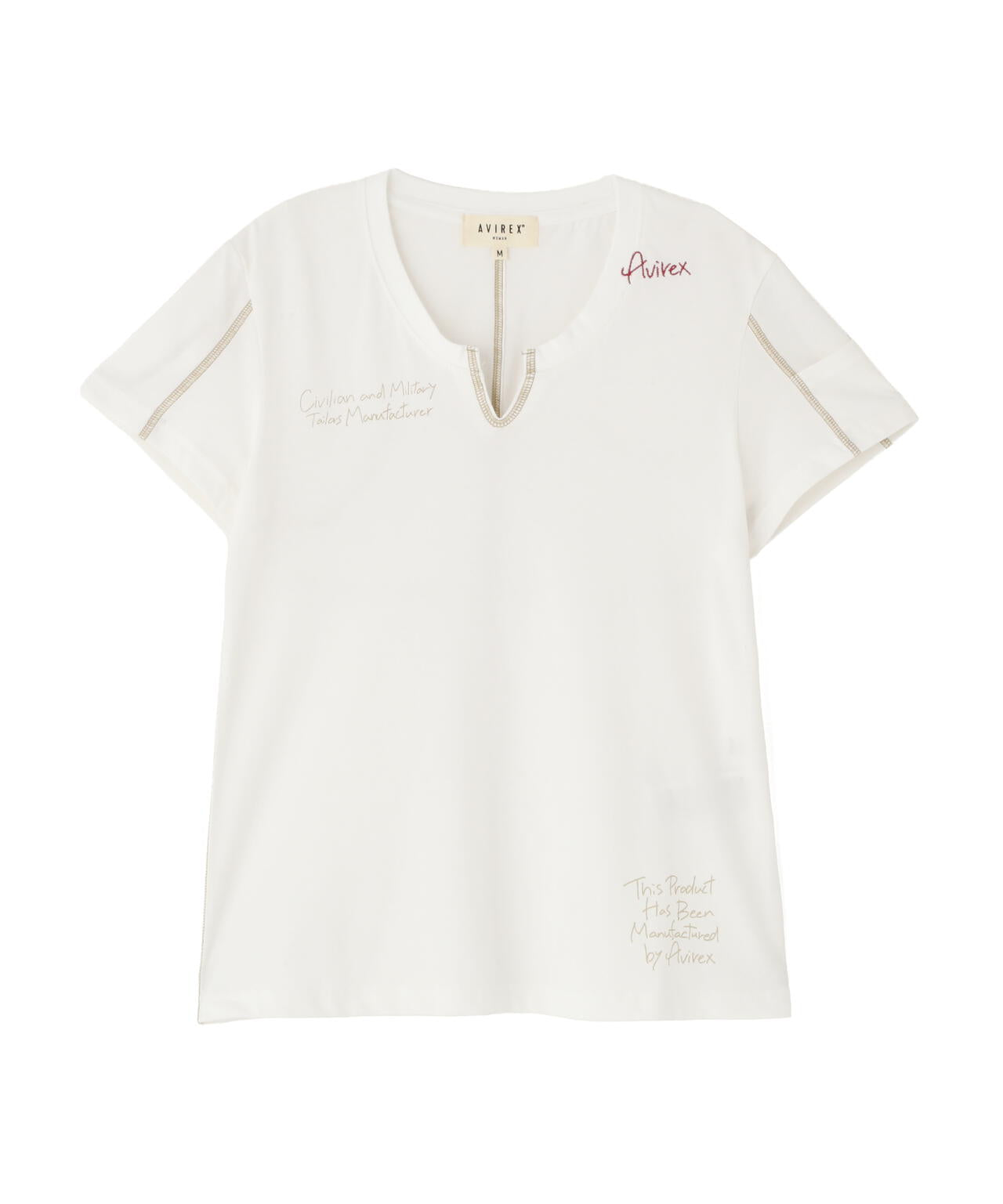 《直営店限定》KEY NECK EMBROIDERY T-SHIRT