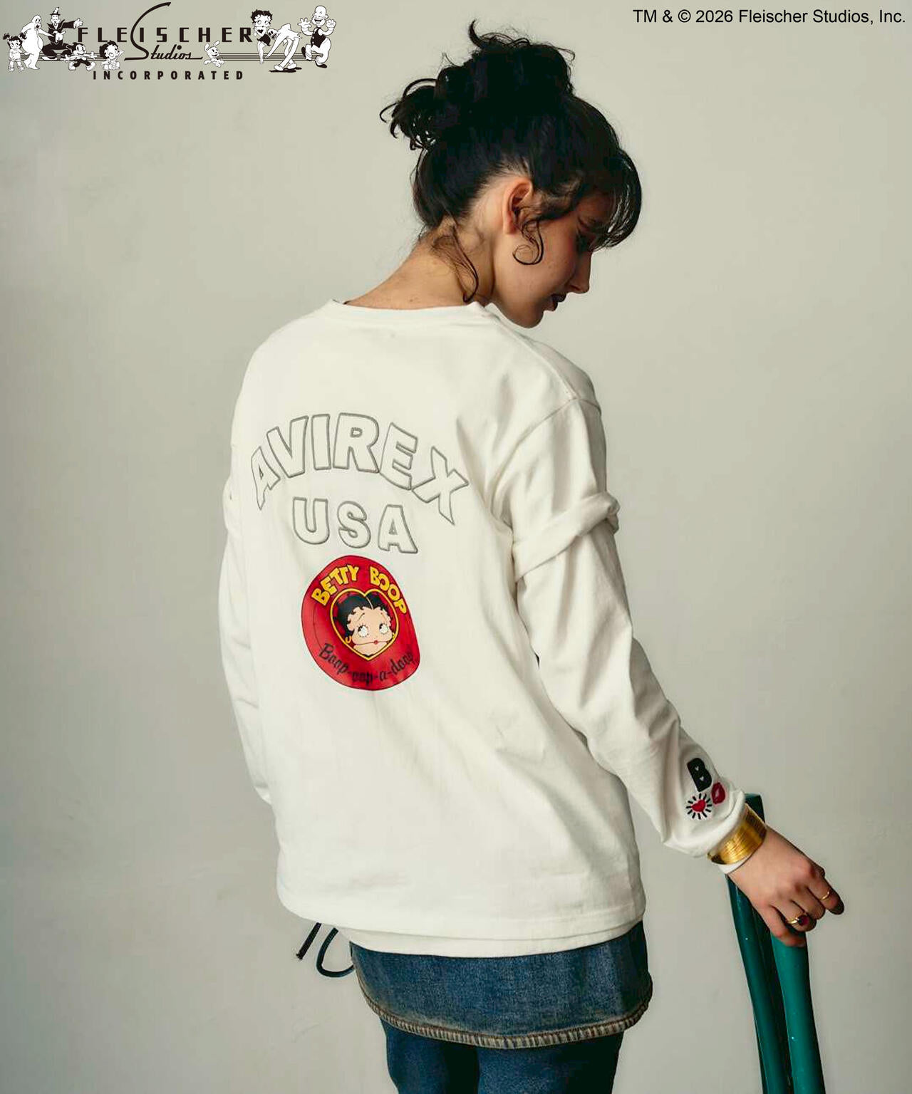 《AVIREX × Betty Boop》VARSITY LOGO S/S T-SHIRT