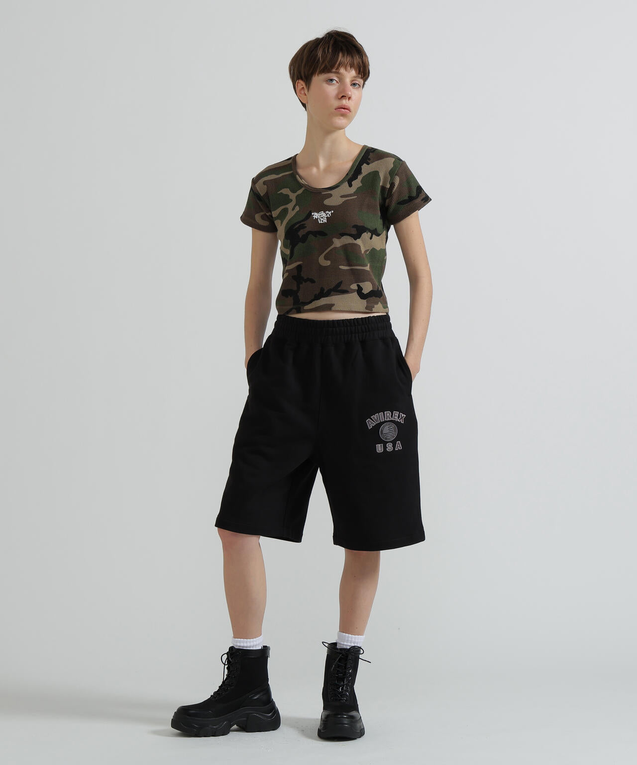 《直営店限定》CAMO WAFFLE MINI T-SHIRT