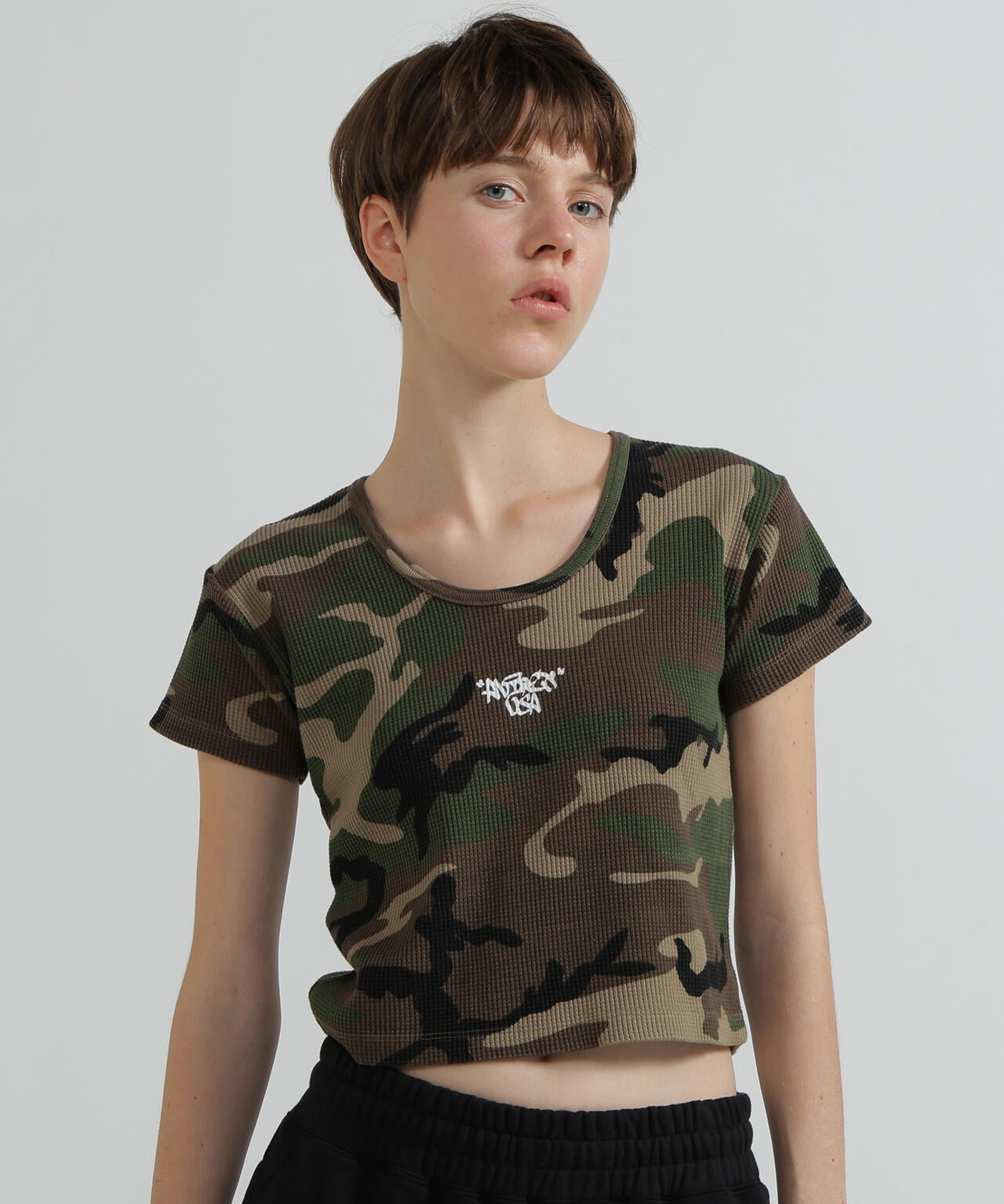 《直営店限定》CAMO WAFFLE MINI T-SHIRT