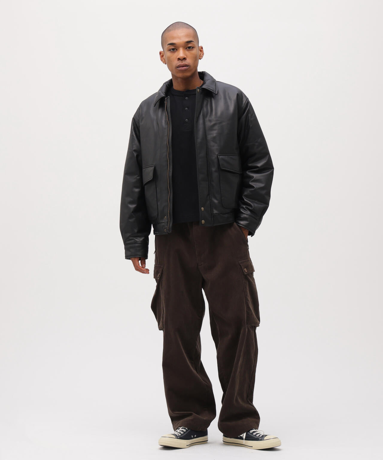 《AVIREX × Eddie Bauer》LIGHT LEATHER BOMBER JACKET