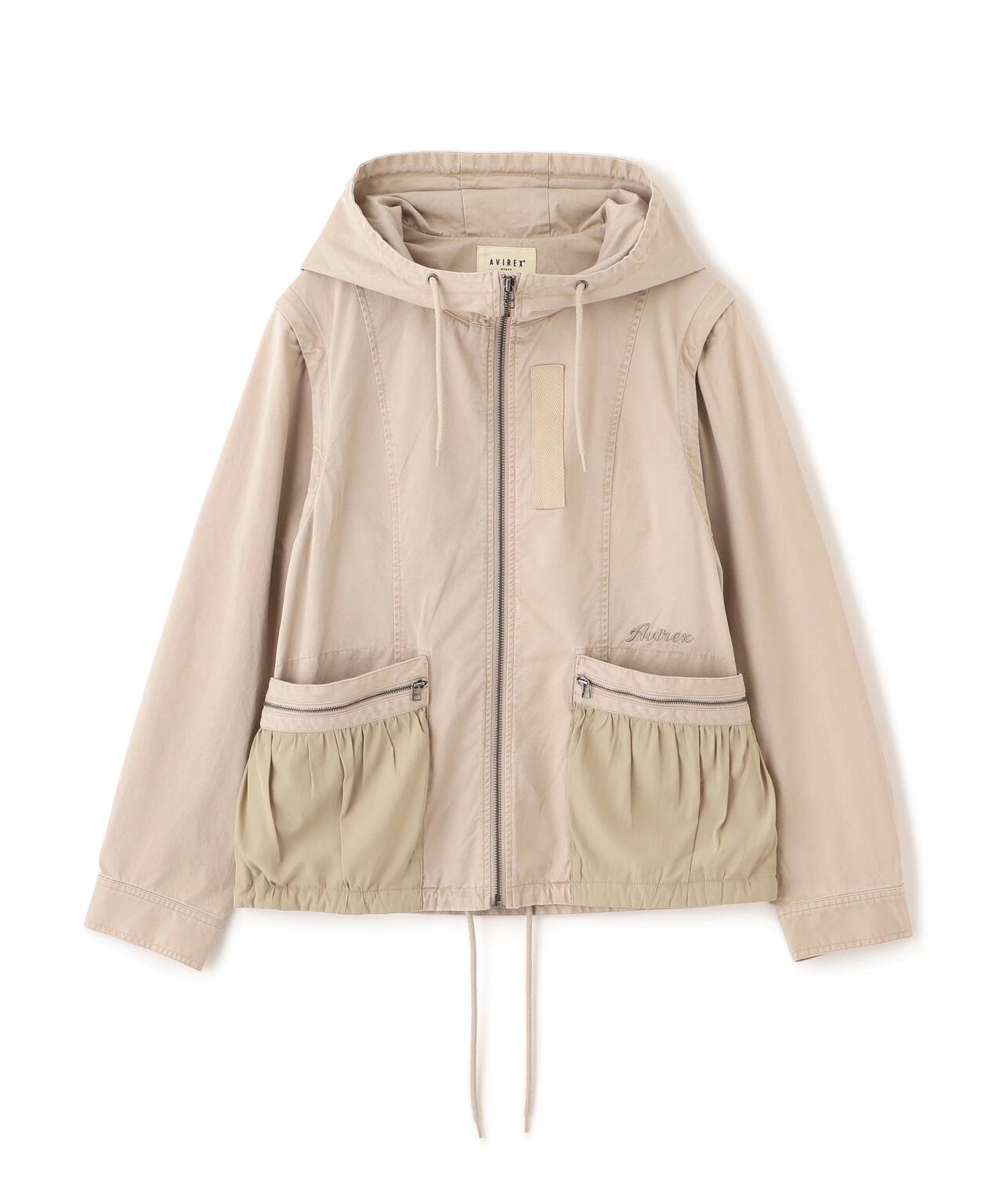 《WOMAN》MILITARY ZIP POCKET DETACHABLE JACKET