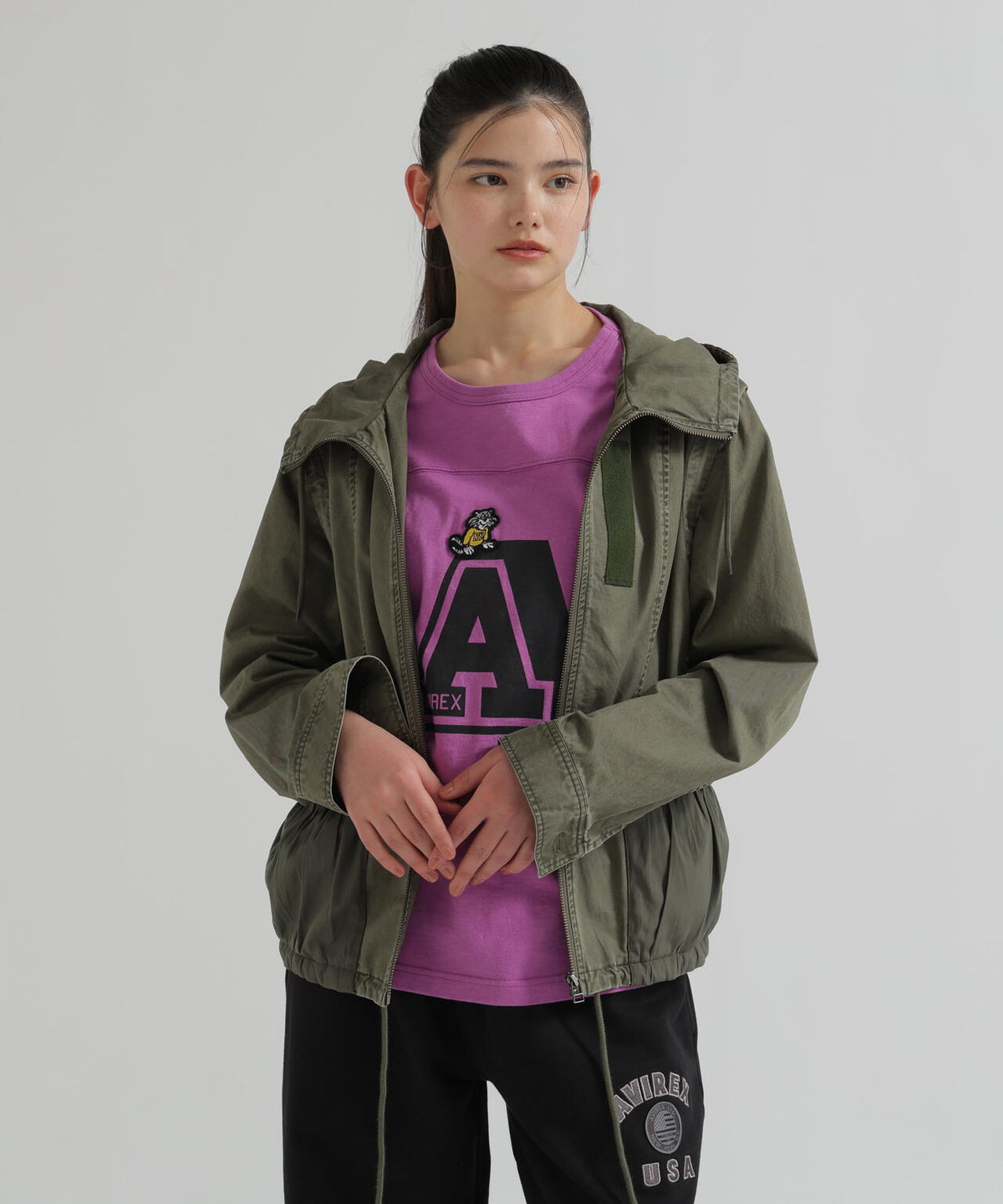 《WOMAN》MILITARY ZIP POCKET DETACHABLE JACKET