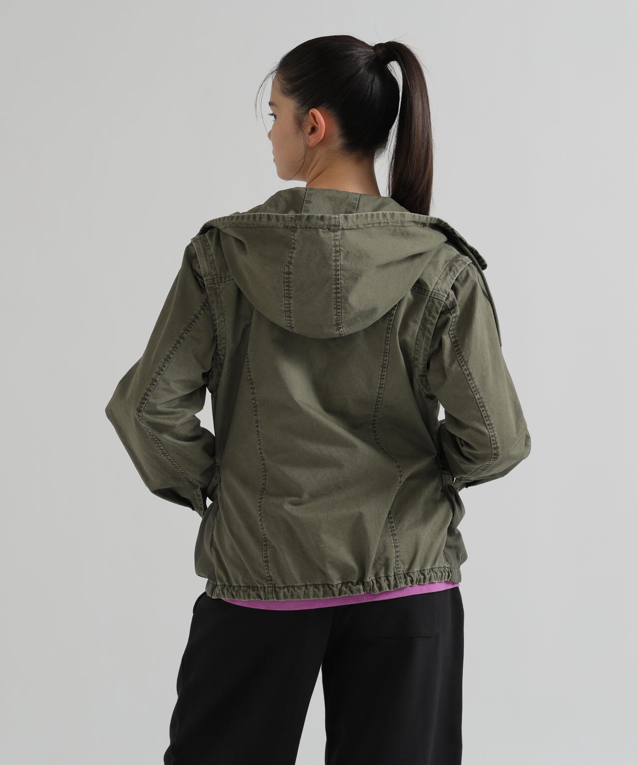 《WOMAN》MILITARY ZIP POCKET DETACHABLE JACKET