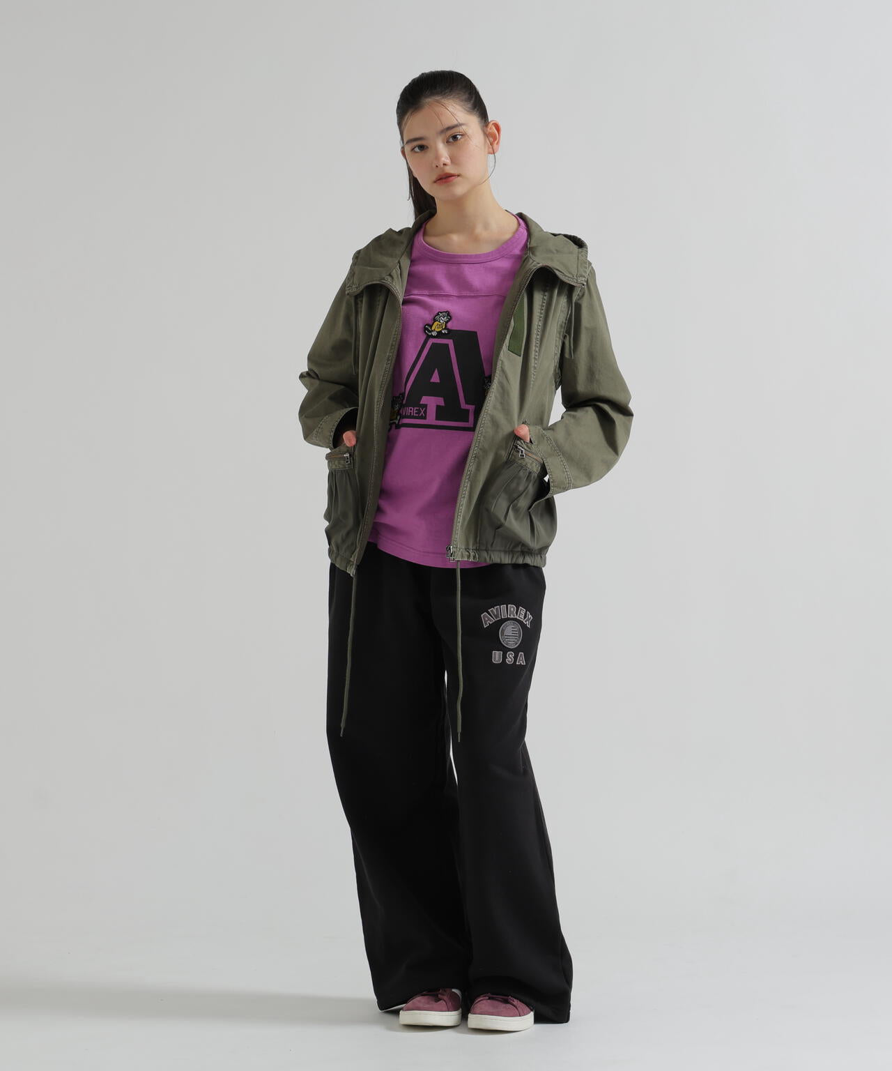 《WOMAN》MILITARY ZIP POCKET DETACHABLE JACKET