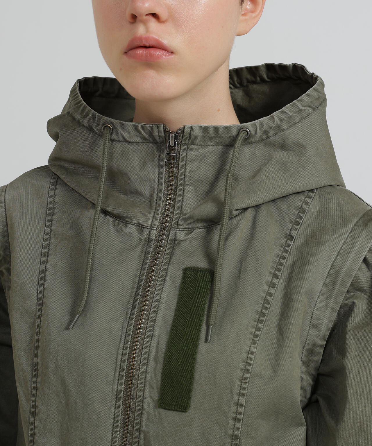 《WOMAN》MILITARY ZIP POCKET DETACHABLE JACKET