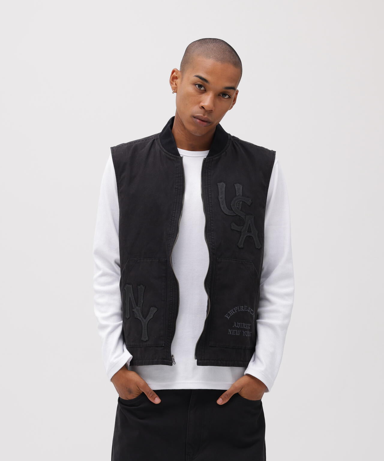 LEATHER PATCH DUCK VEST