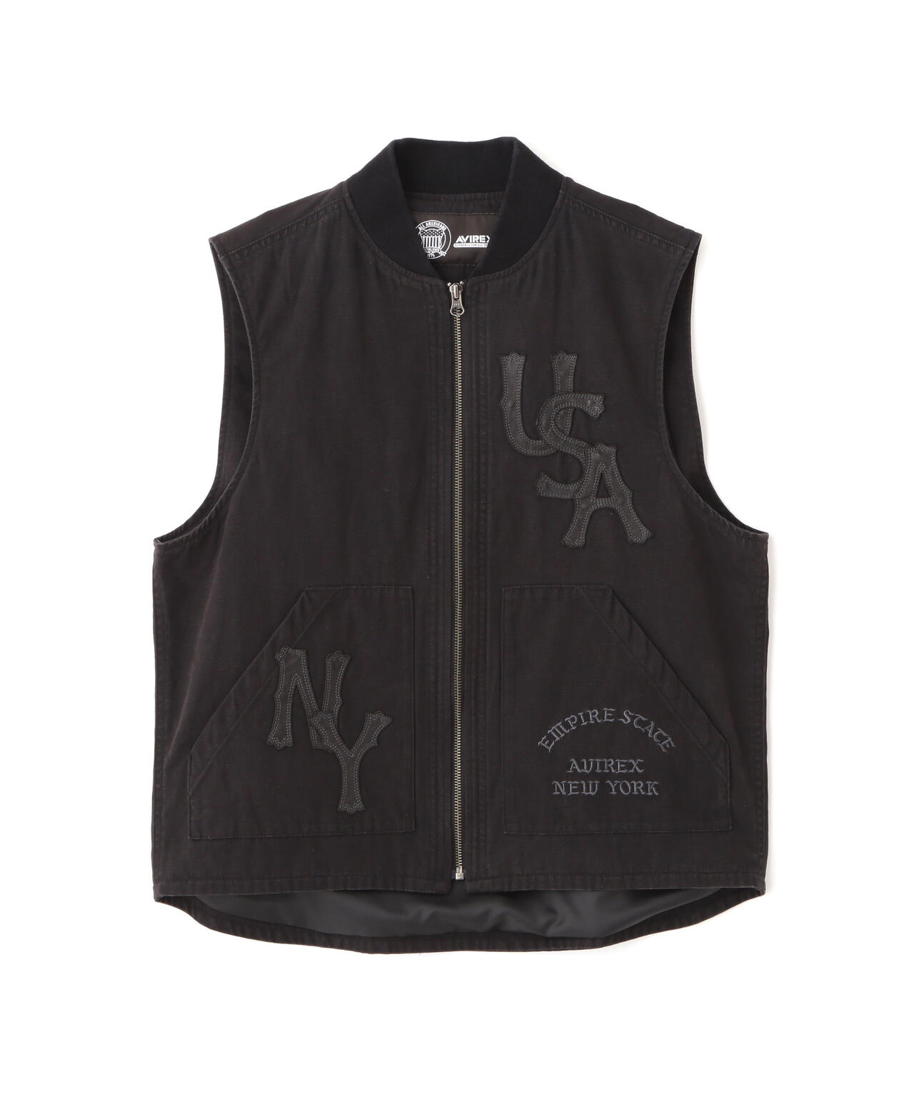 LEATHER PATCH DUCK VEST