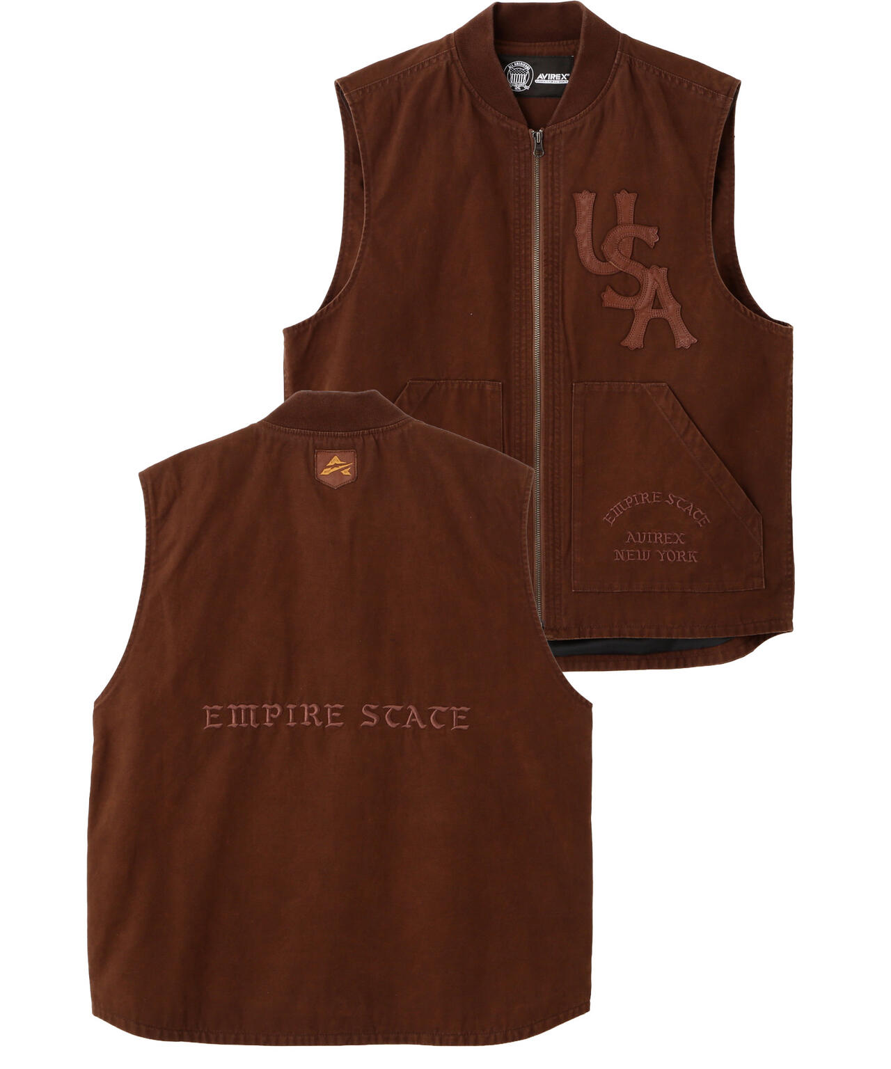 LEATHER PATCH DUCK VEST