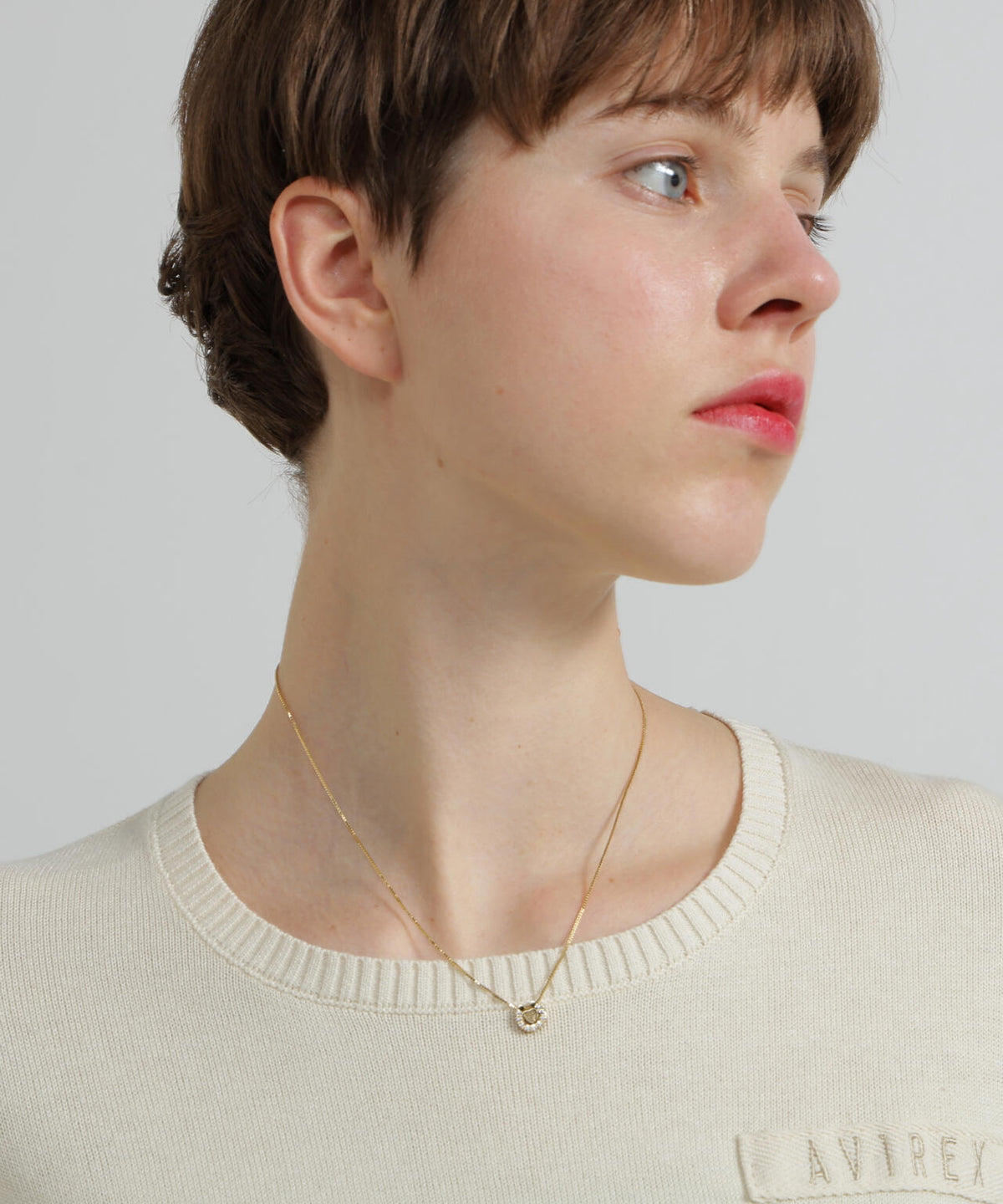 HEART HORSESHOE CZ NECKLACE(GOLD) by J.H.M CO.LTD.