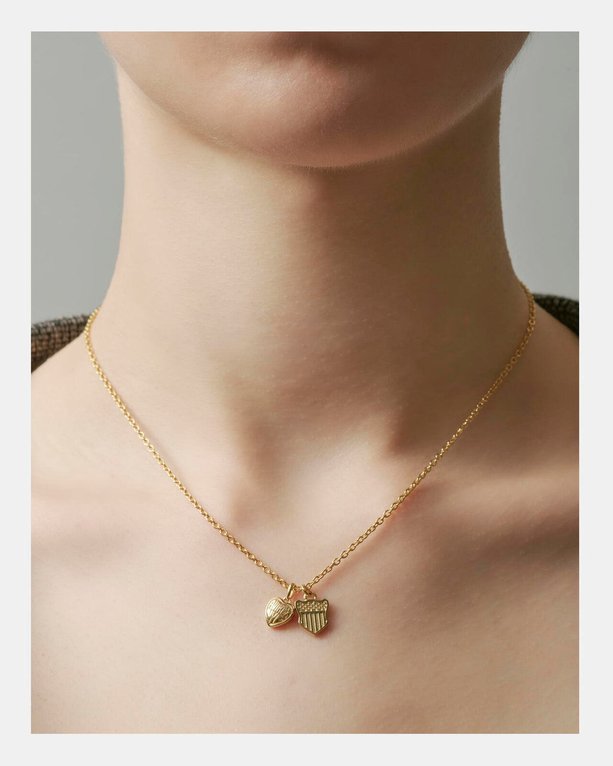 HEART 2TOP NECKLACE(GOLD) by J.H.M CO.LTD.