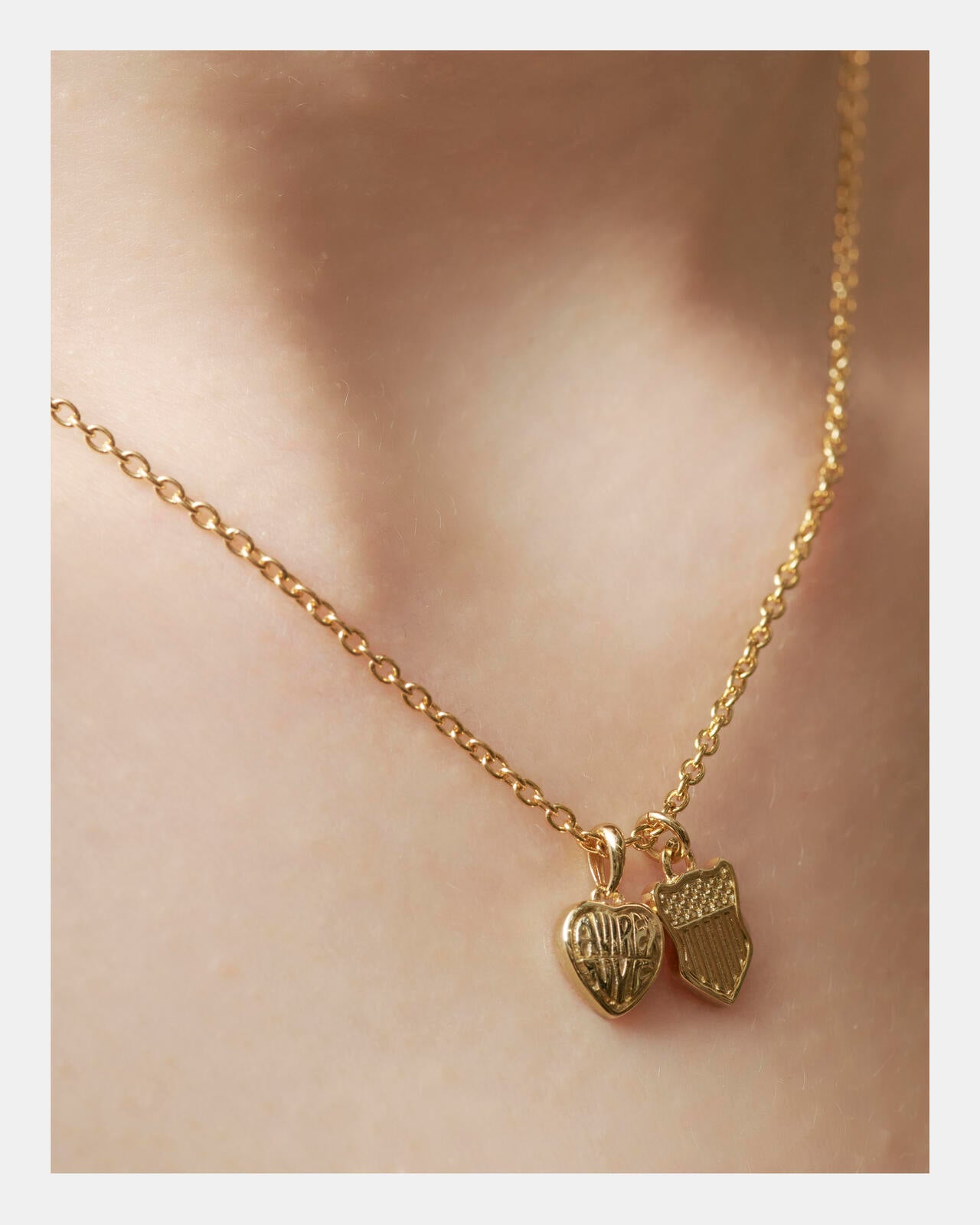 HEART 2TOP NECKLACE(GOLD) by J.H.M CO.LTD.