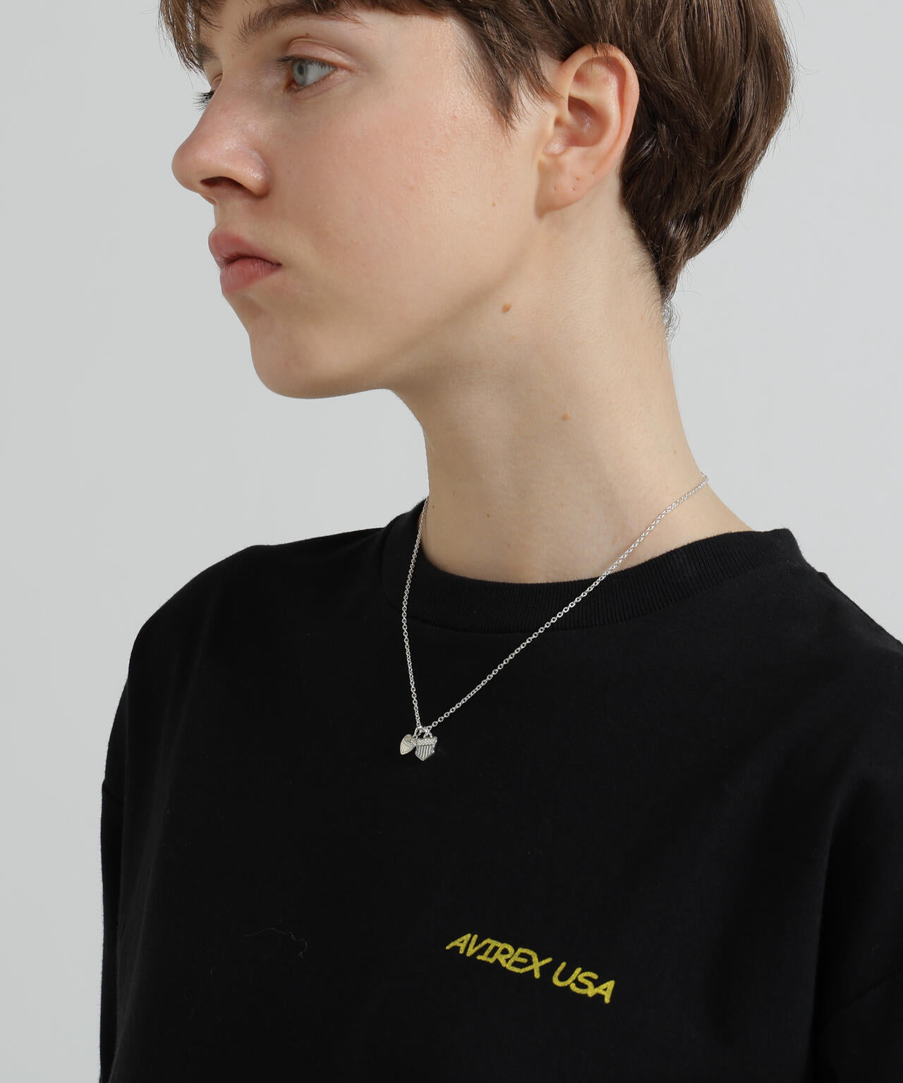 HEART 2TOP NECKLACE(SILVER)by J.H.M CO.LTD.