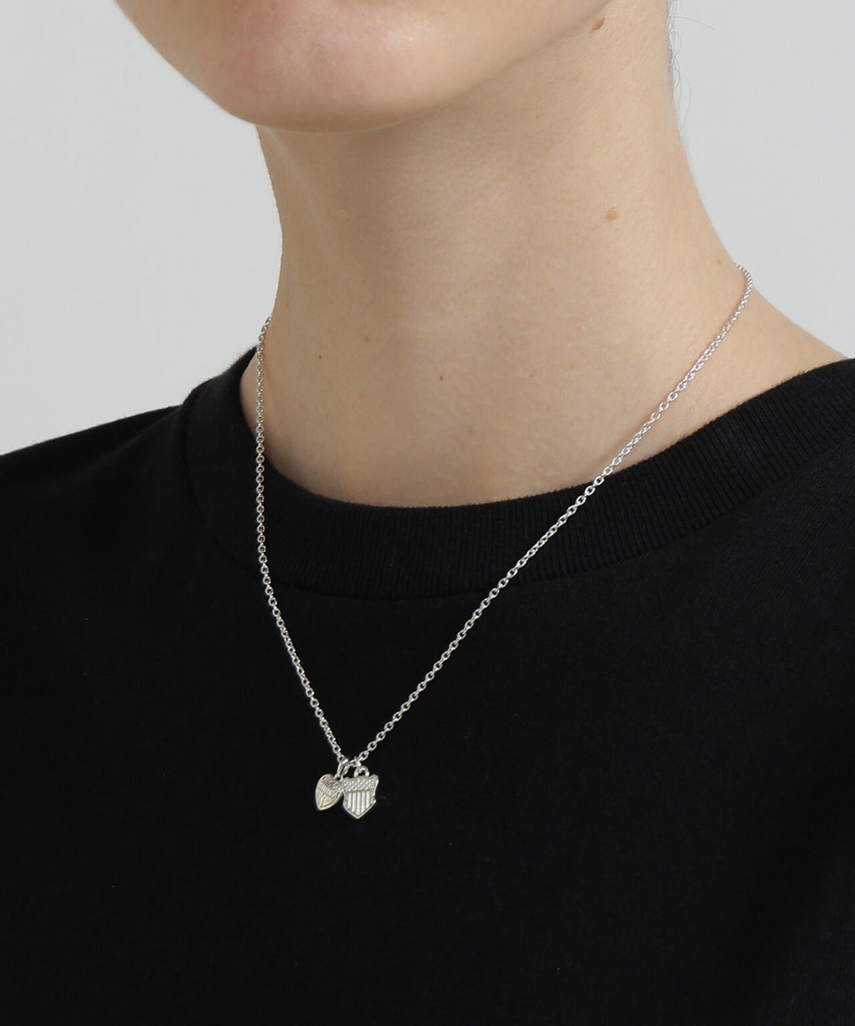HEART 2TOP NECKLACE(SILVER)by J.H.M CO.LTD.