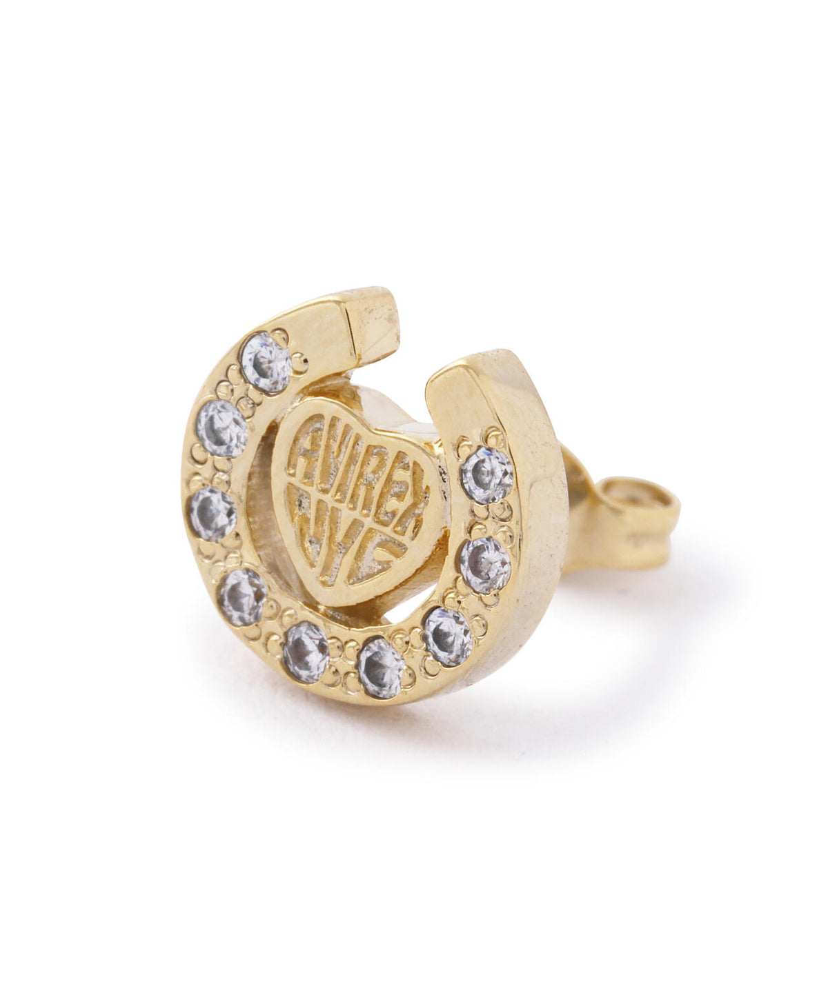 HEART HORSESHOE CZ EARRING by J.H.M CO.LTD.
