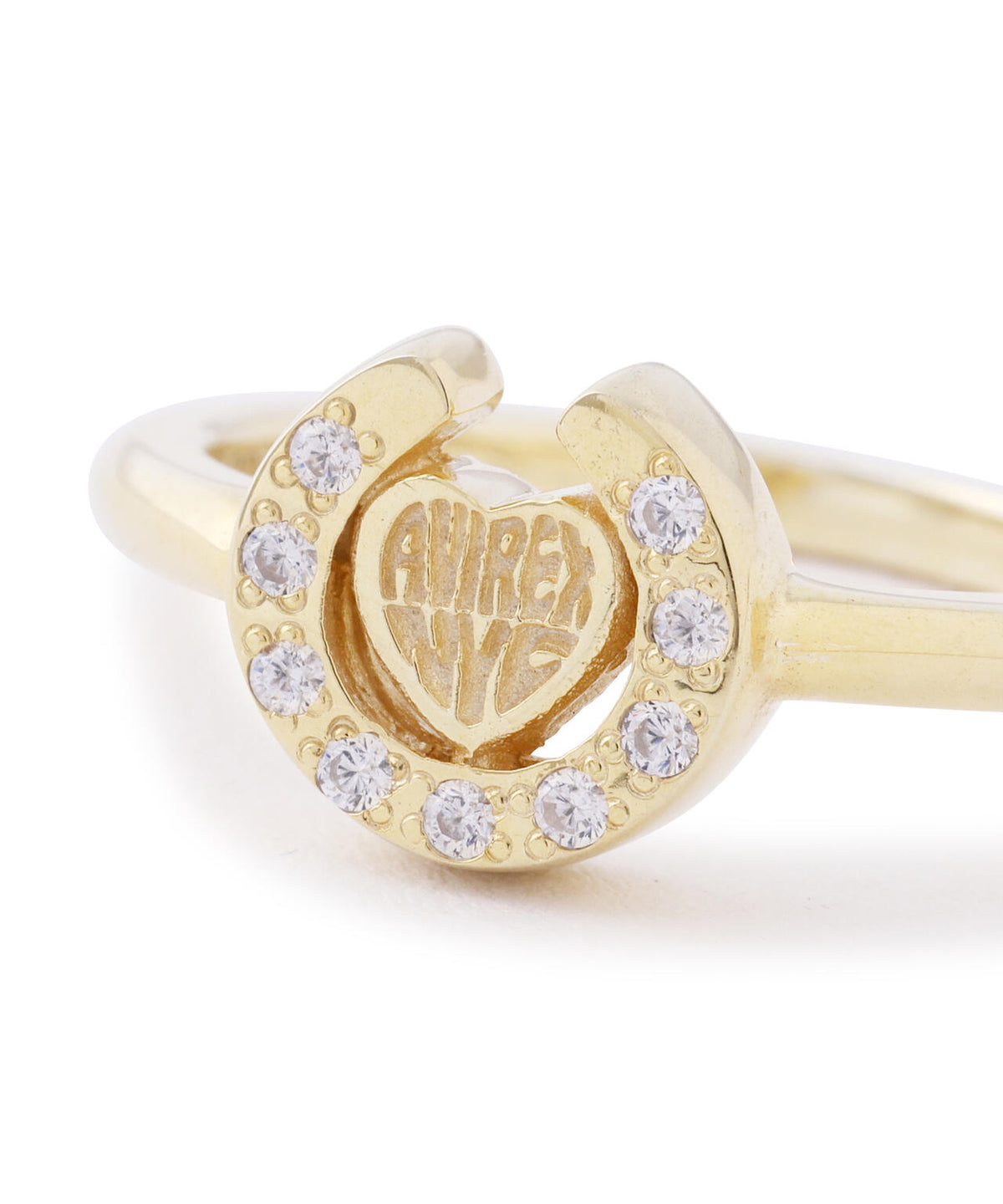 HEART HORSESHOE CZ RING(GOLD)by J.H.M CO.LTD.