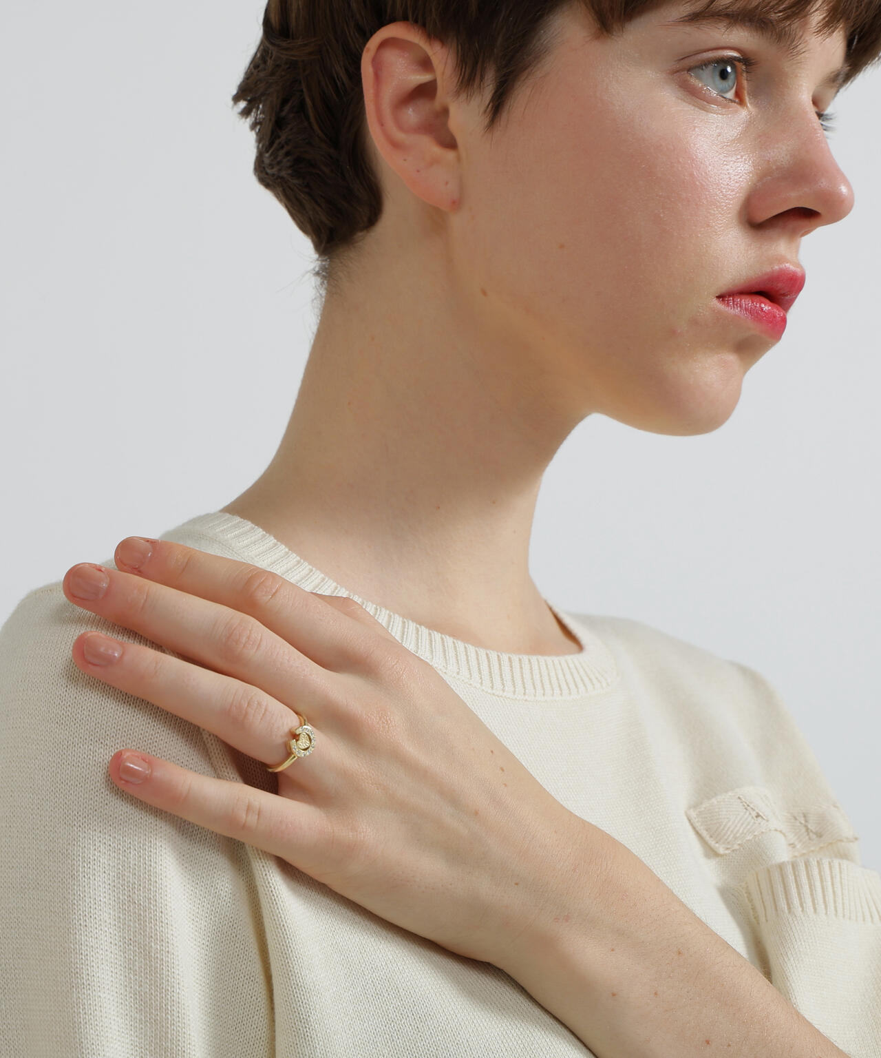 HEART HORSESHOE CZ RING(GOLD)by J.H.M CO.LTD.