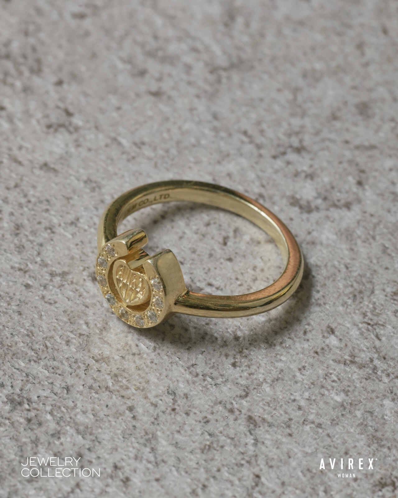 HEART HORSESHOE CZ RING(GOLD)by J.H.M CO.LTD.