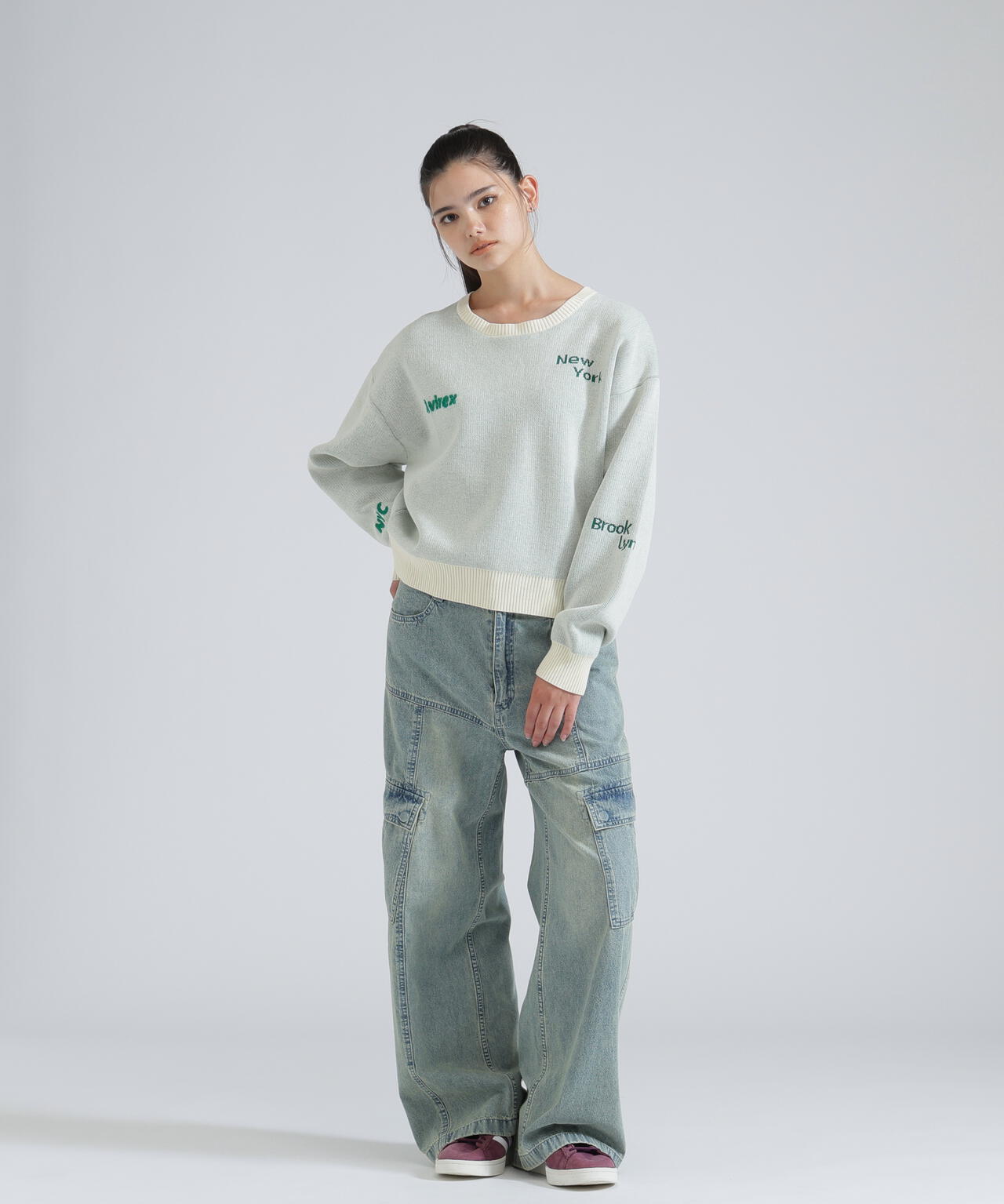 PANEL CARGO DENIM PANTS