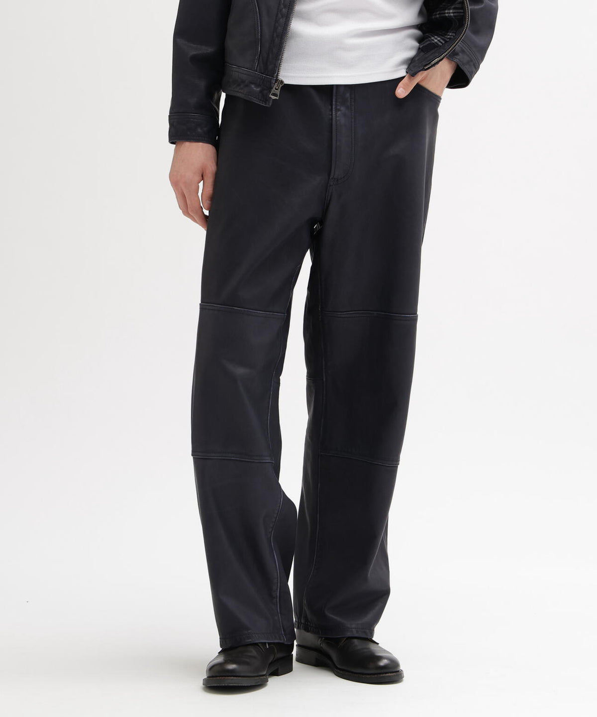 INDIGO LEATHER PANTS