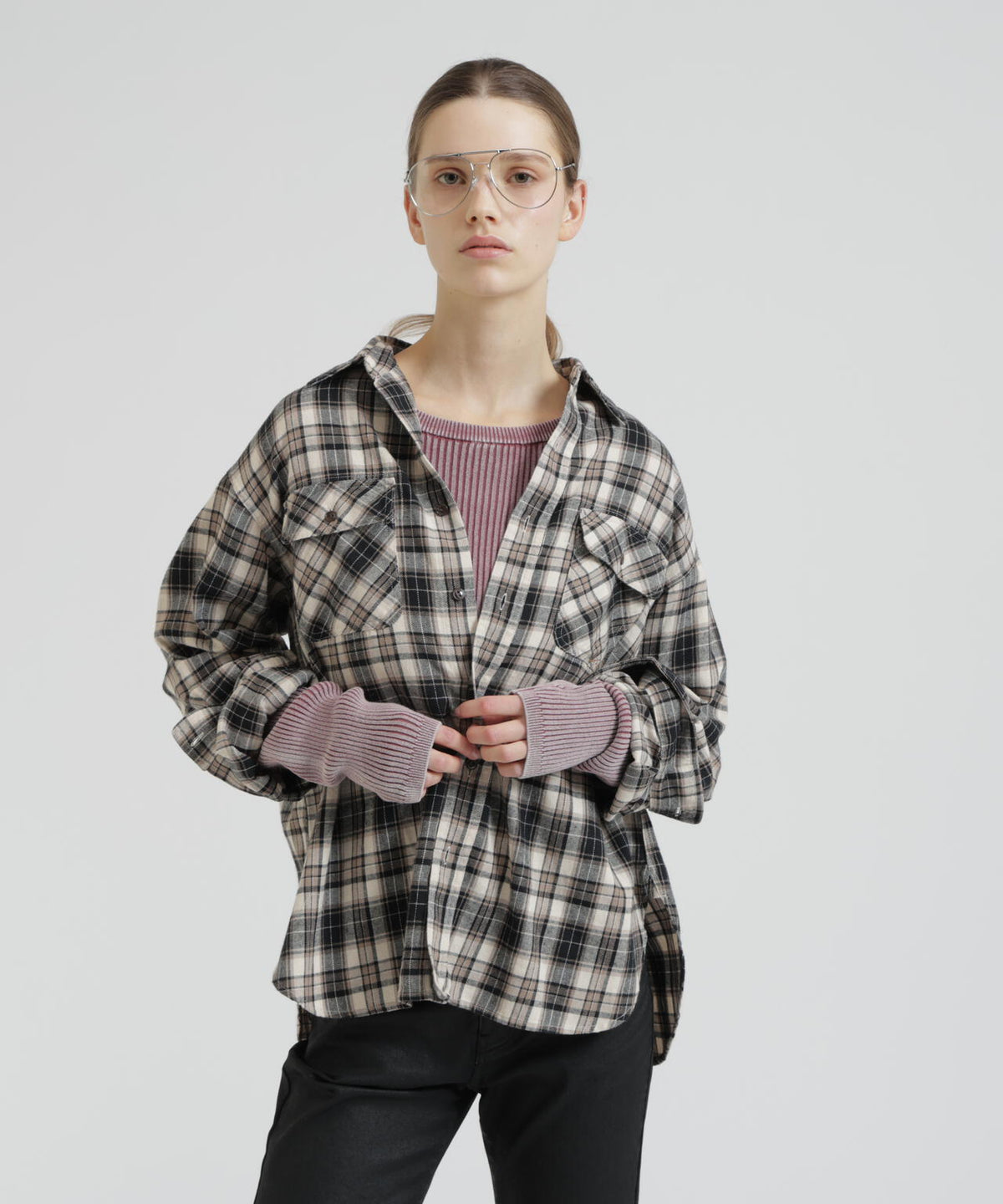 CHEMICAL WASH CHECK SHIRTS