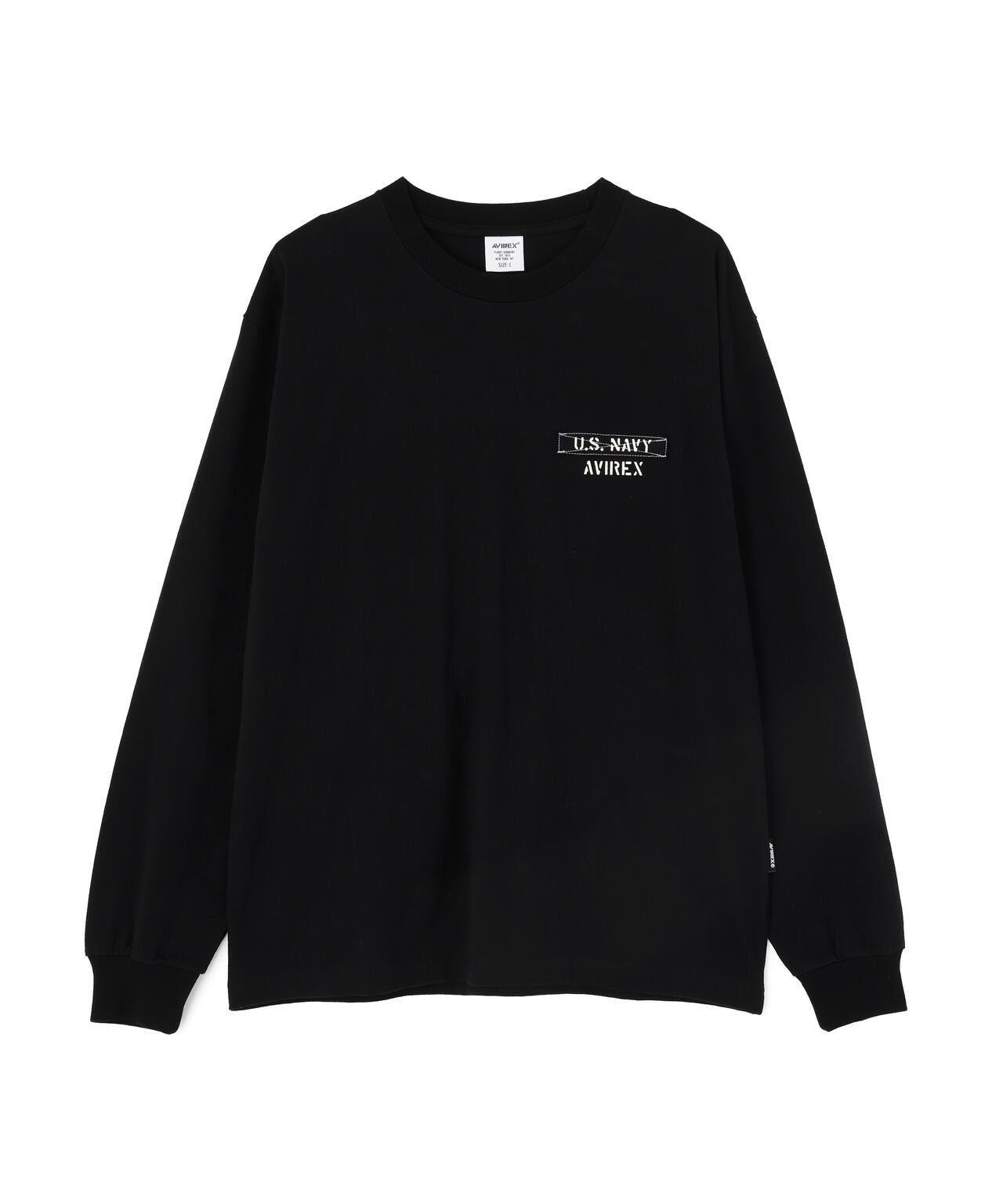 L/S T-SHIRT ”NAVY STENCIL”