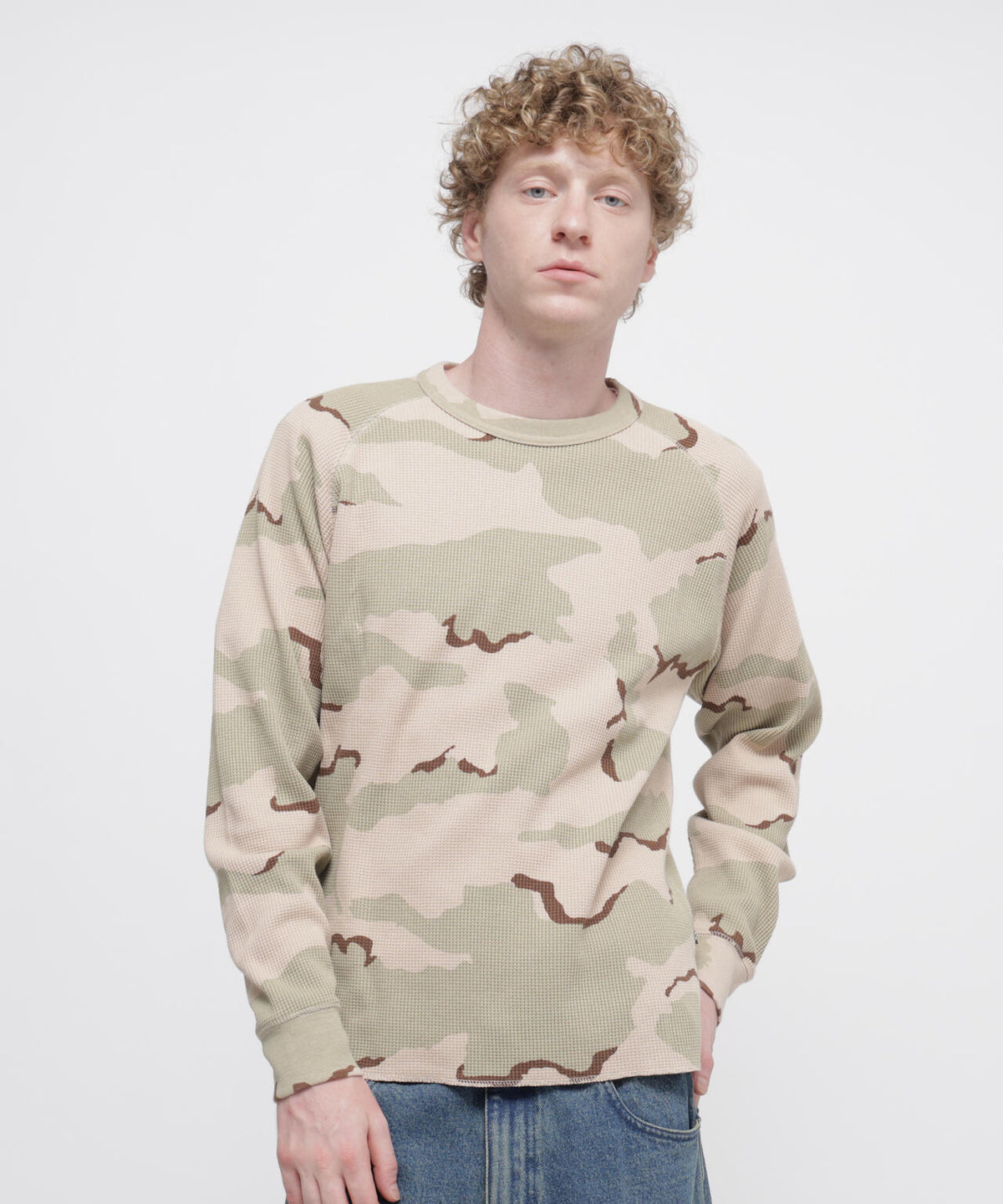 DS MINI WAFFLE CAMO LS TEE