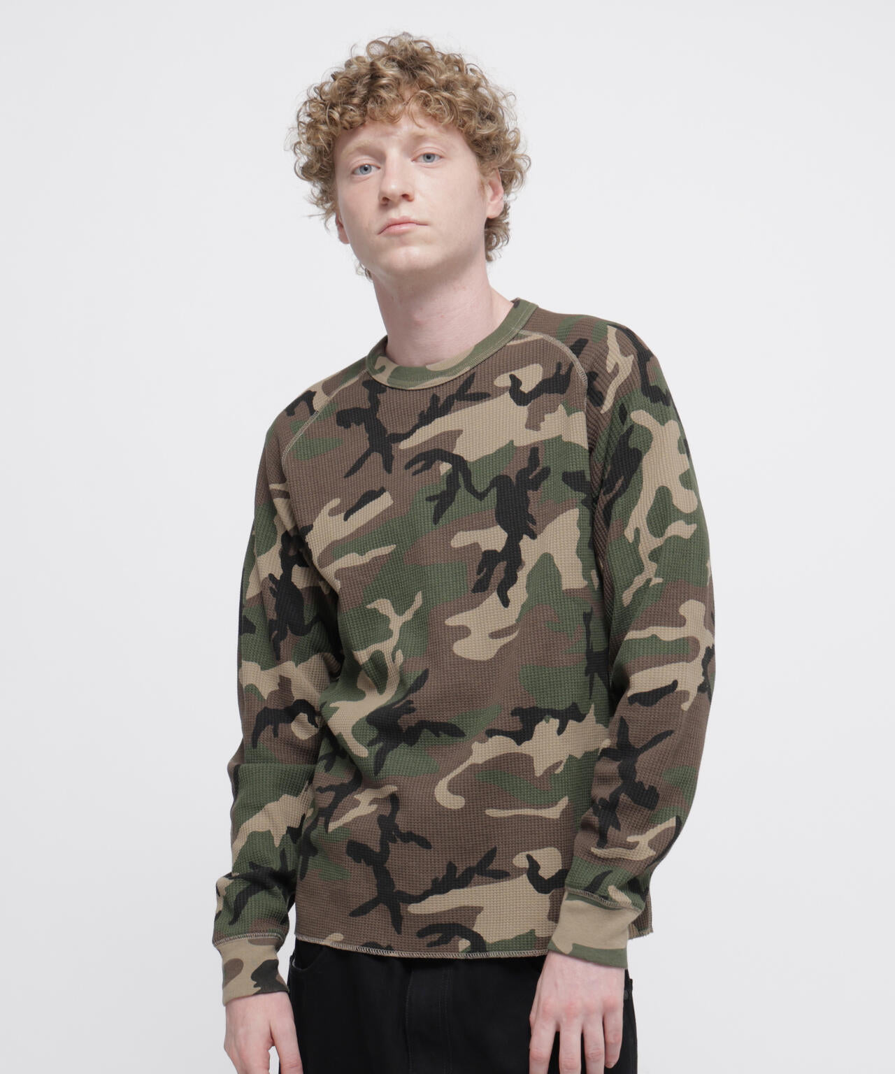 DS MINI WAFFLE CAMO LS TEE