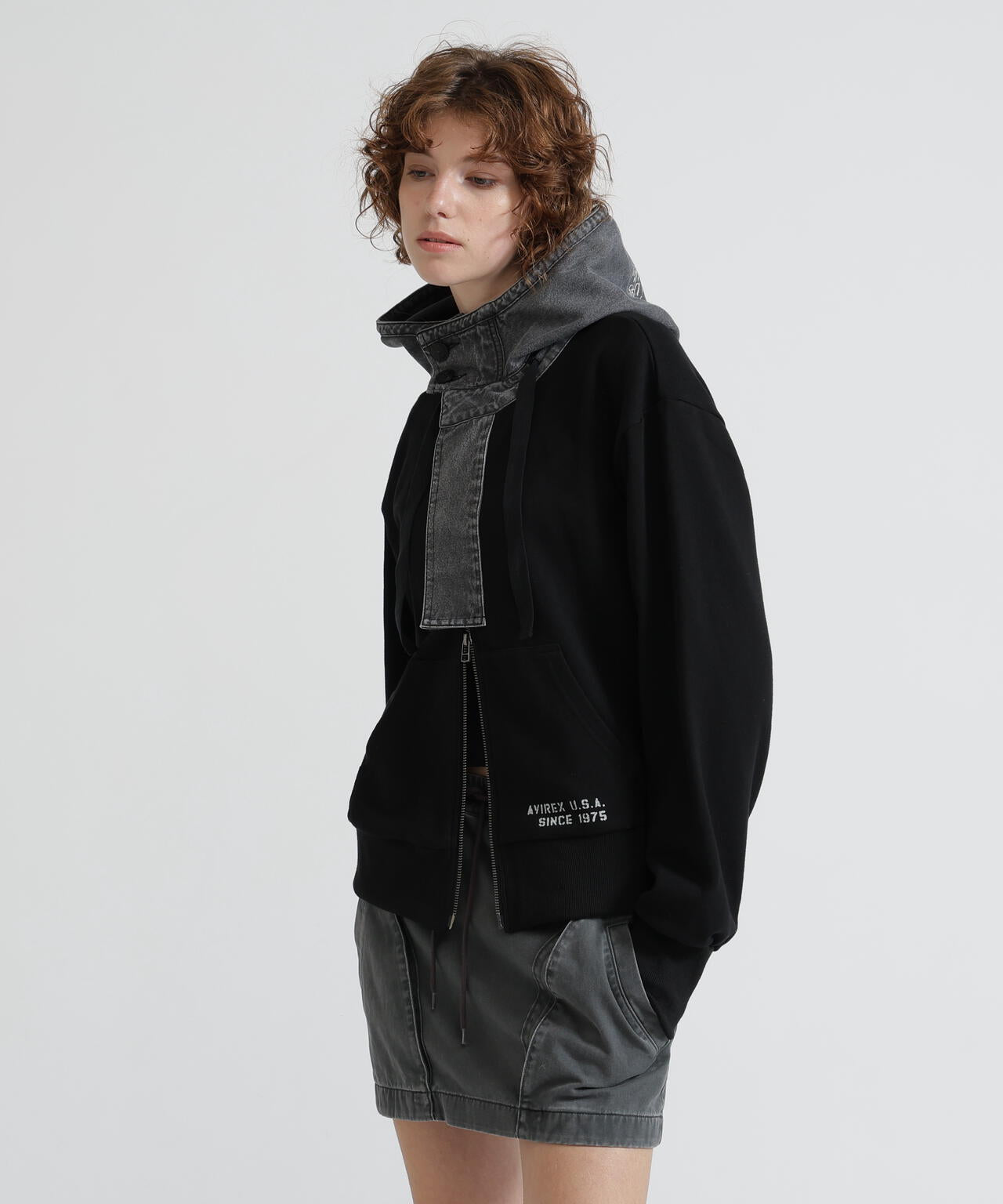 《NAVAL COLLECTION》DENIM COMBI PARKA