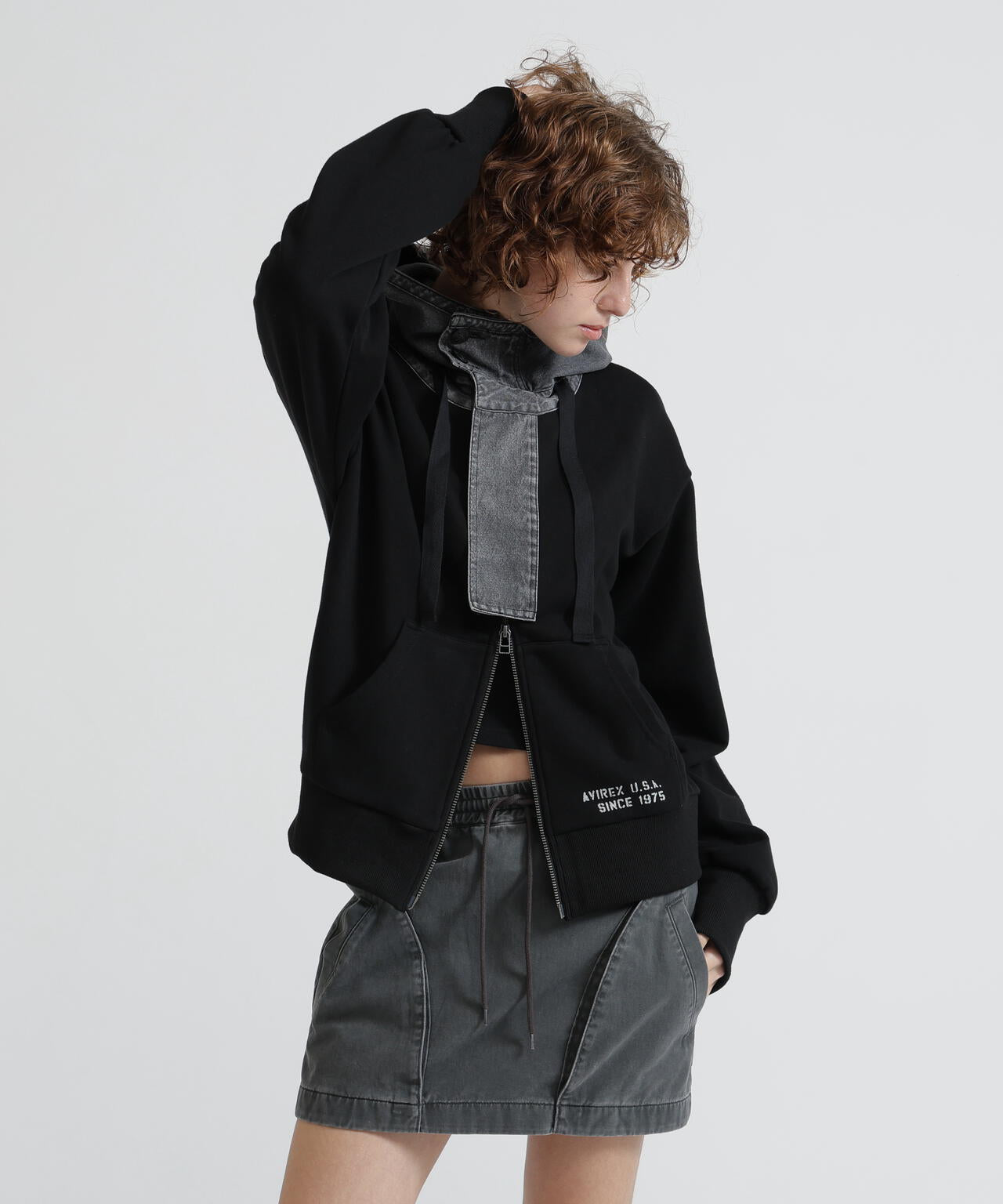 《NAVAL COLLECTION》DENIM COMBI PARKA