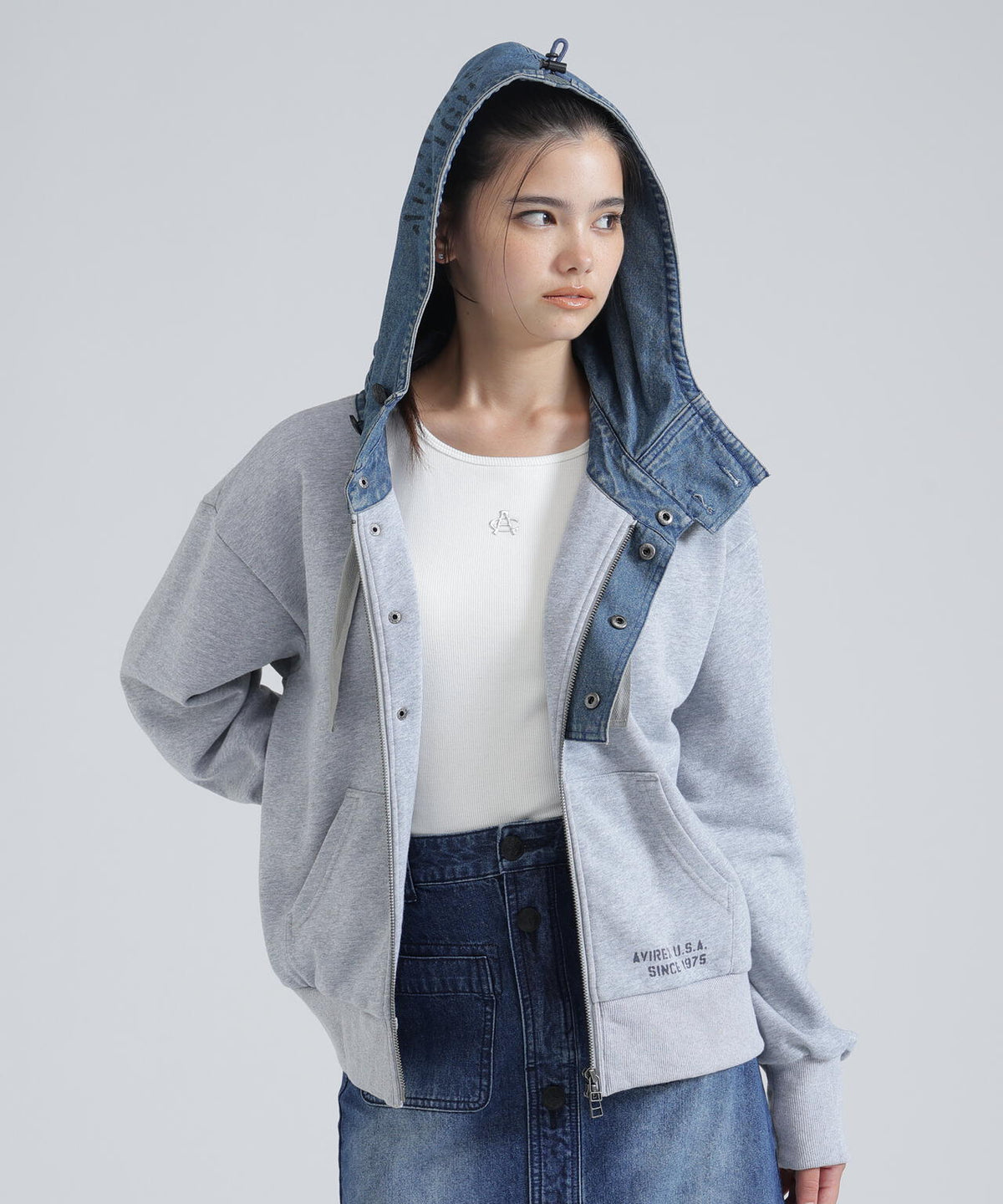 《NAVAL COLLECTION》DENIM COMBI PARKA