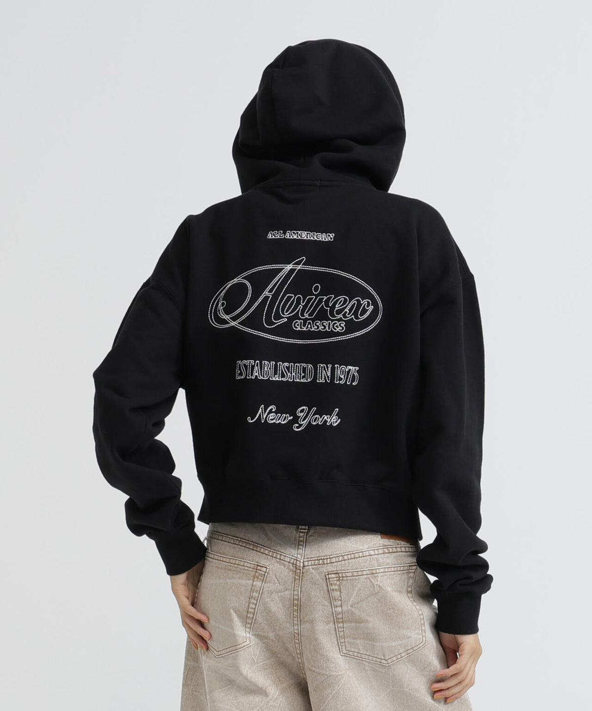 STITCH EMBROIDERY LOGO ZIP PARKA