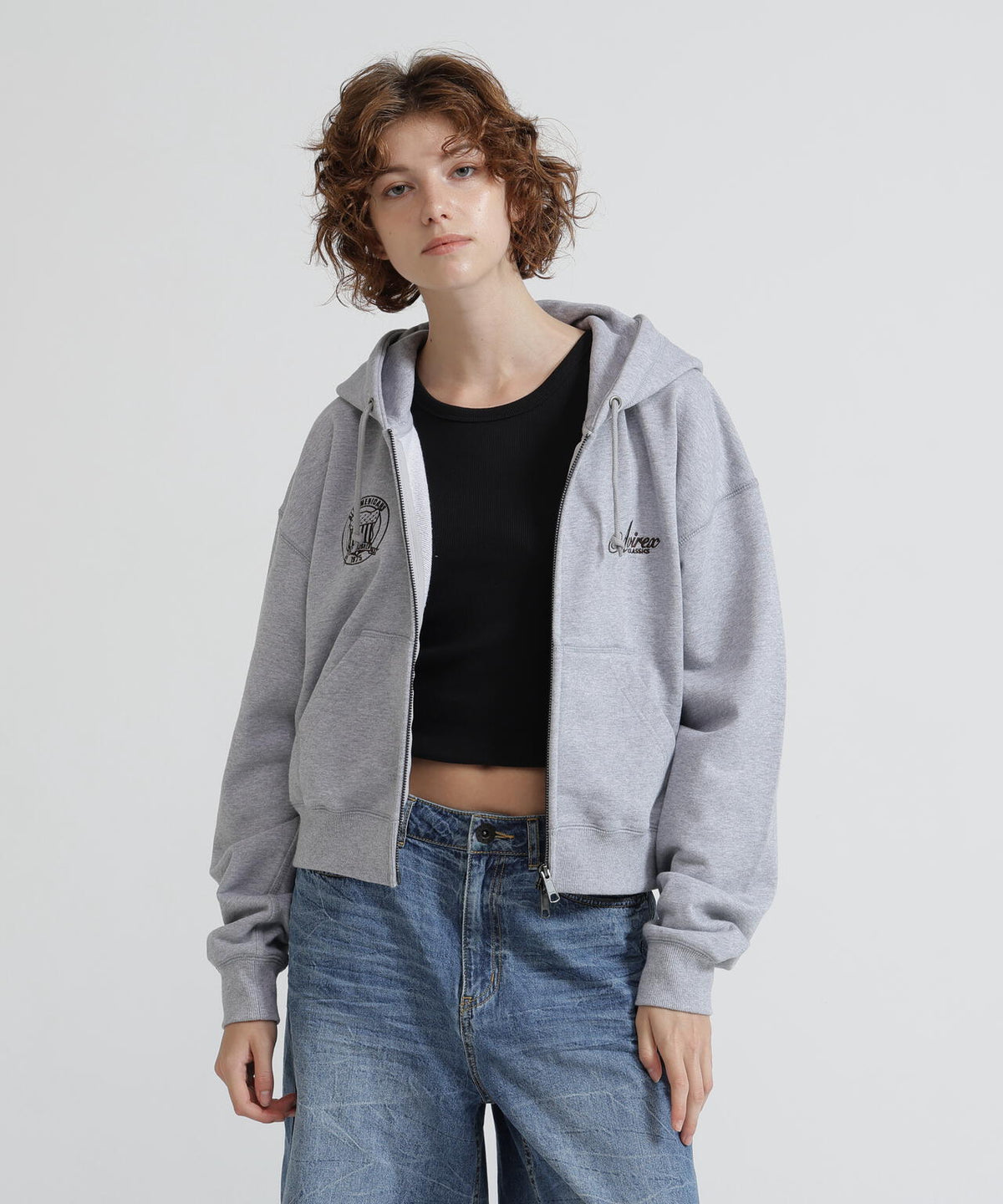 STITCH EMBROIDERY LOGO ZIP PARKA