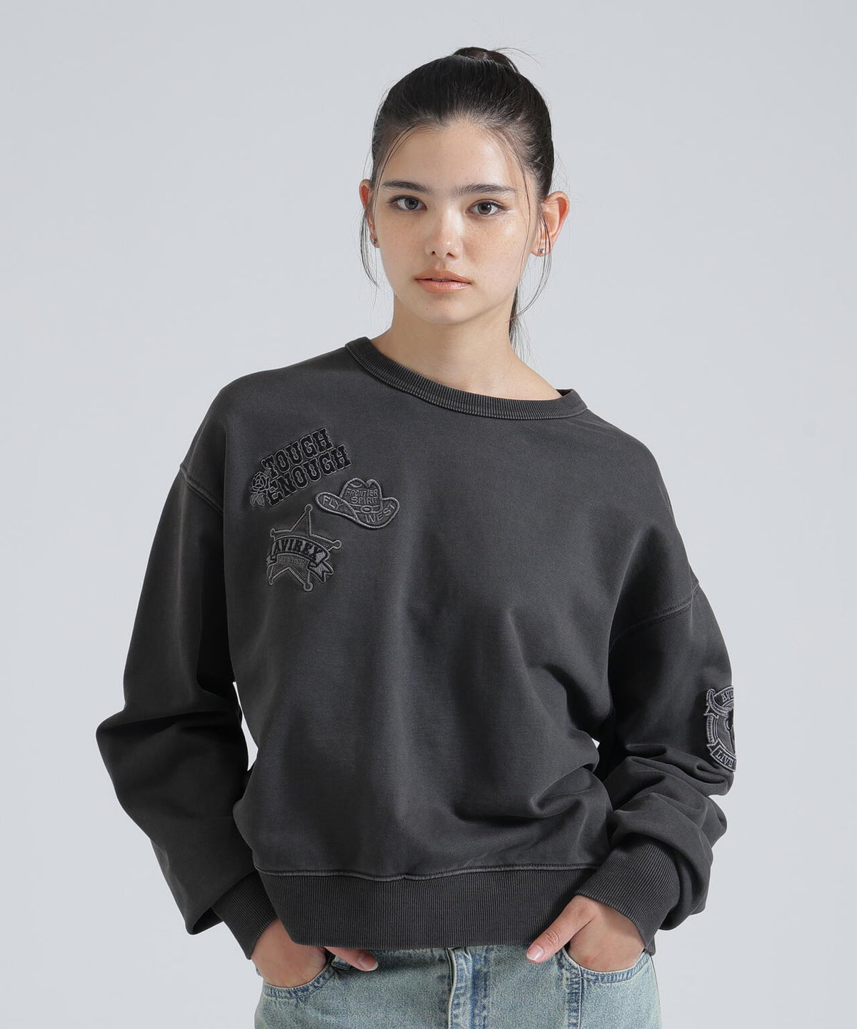FADE COWBOY PATCH CREW SWEAT