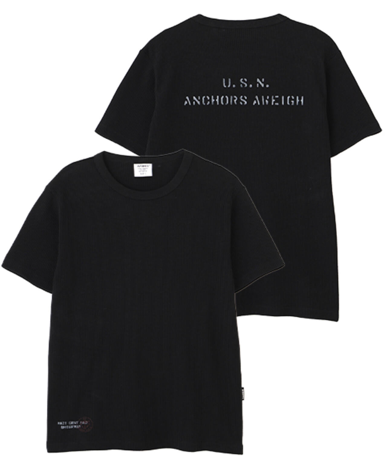 MINI WAFFLE C-NECK T-SHIRT U.S.N.