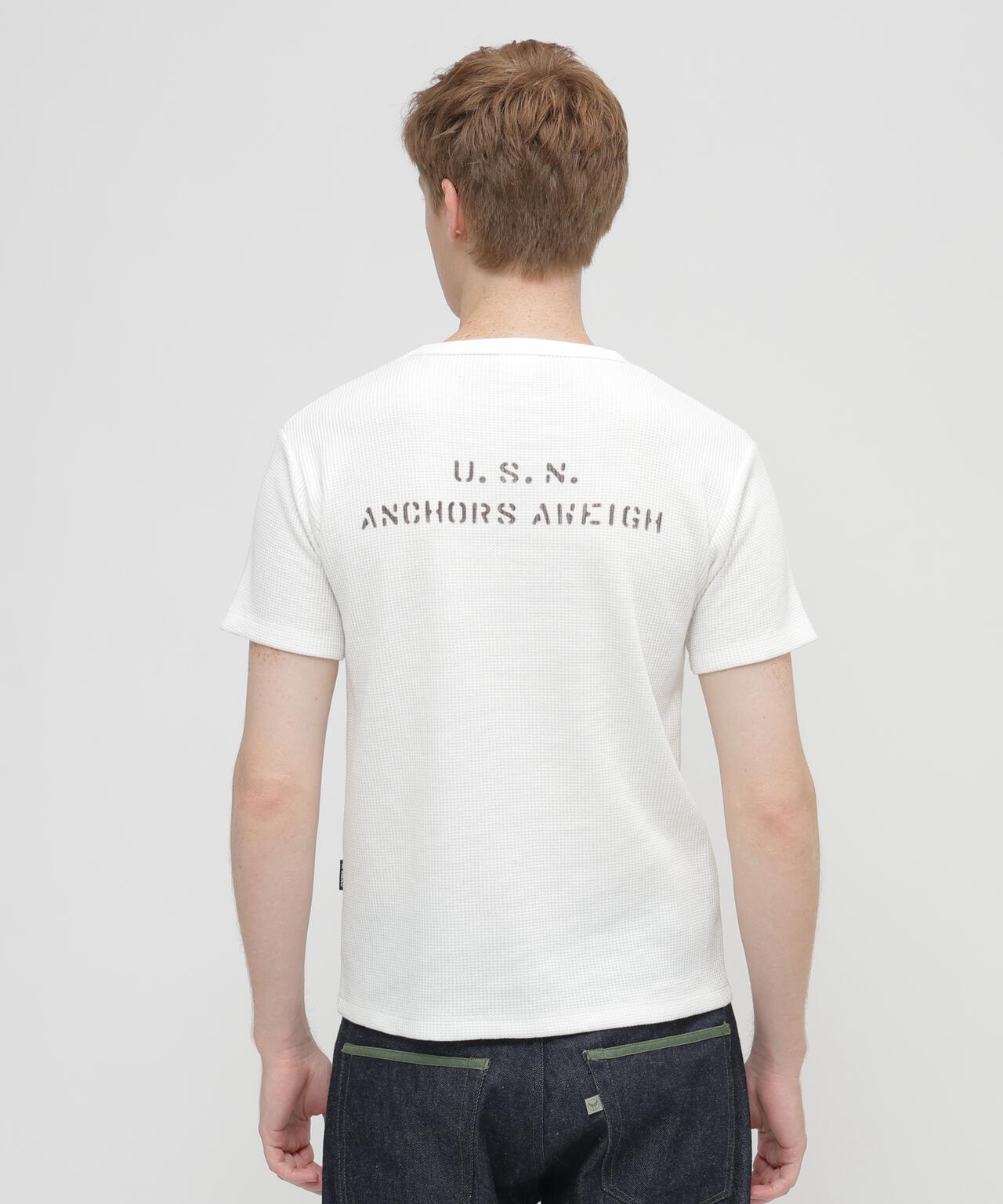 MINI WAFFLE C-NECK T-SHIRT U.S.N.