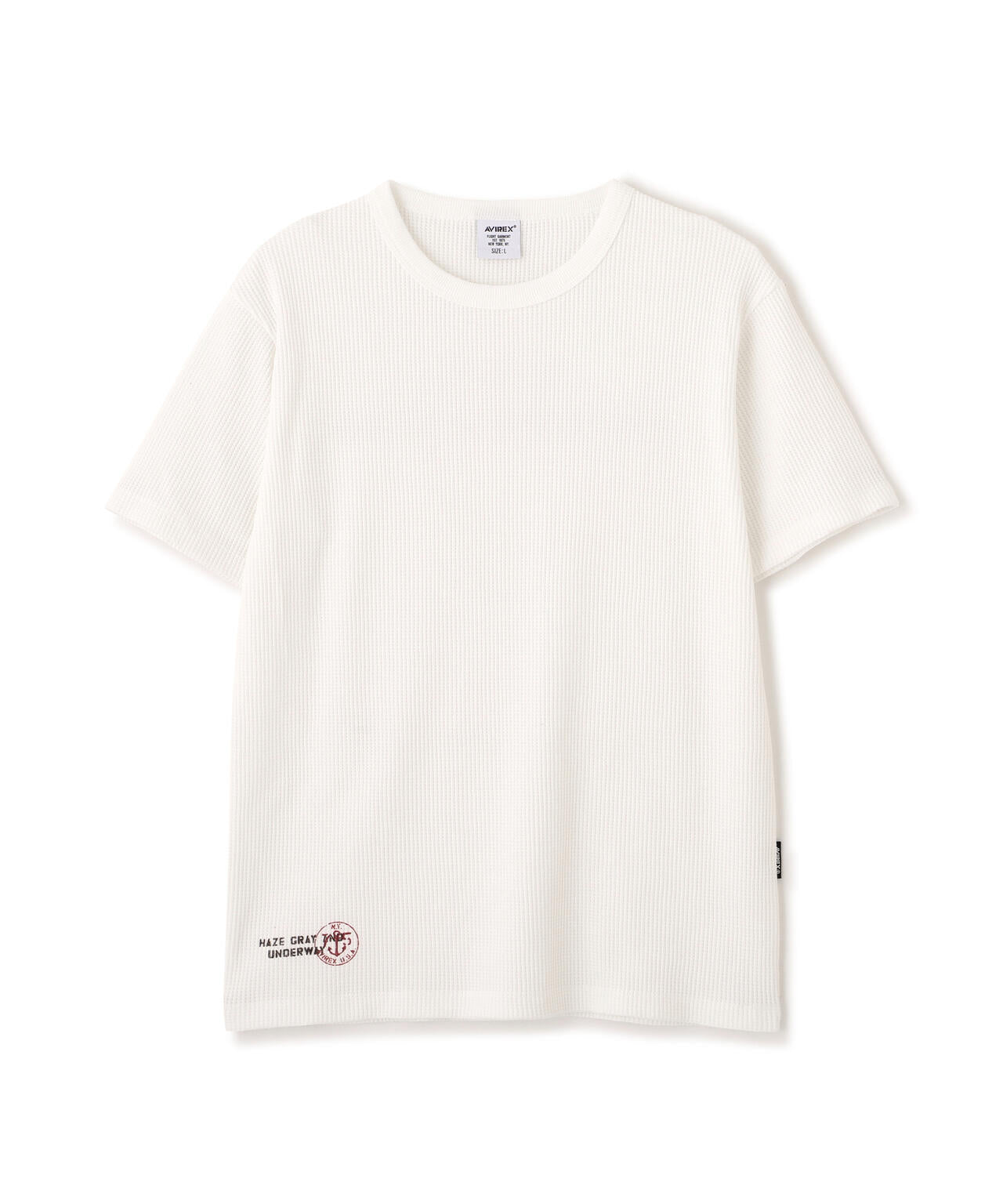 MINI WAFFLE C-NECK T-SHIRT U.S.N.